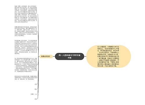 高一入团申请书1000字基本版