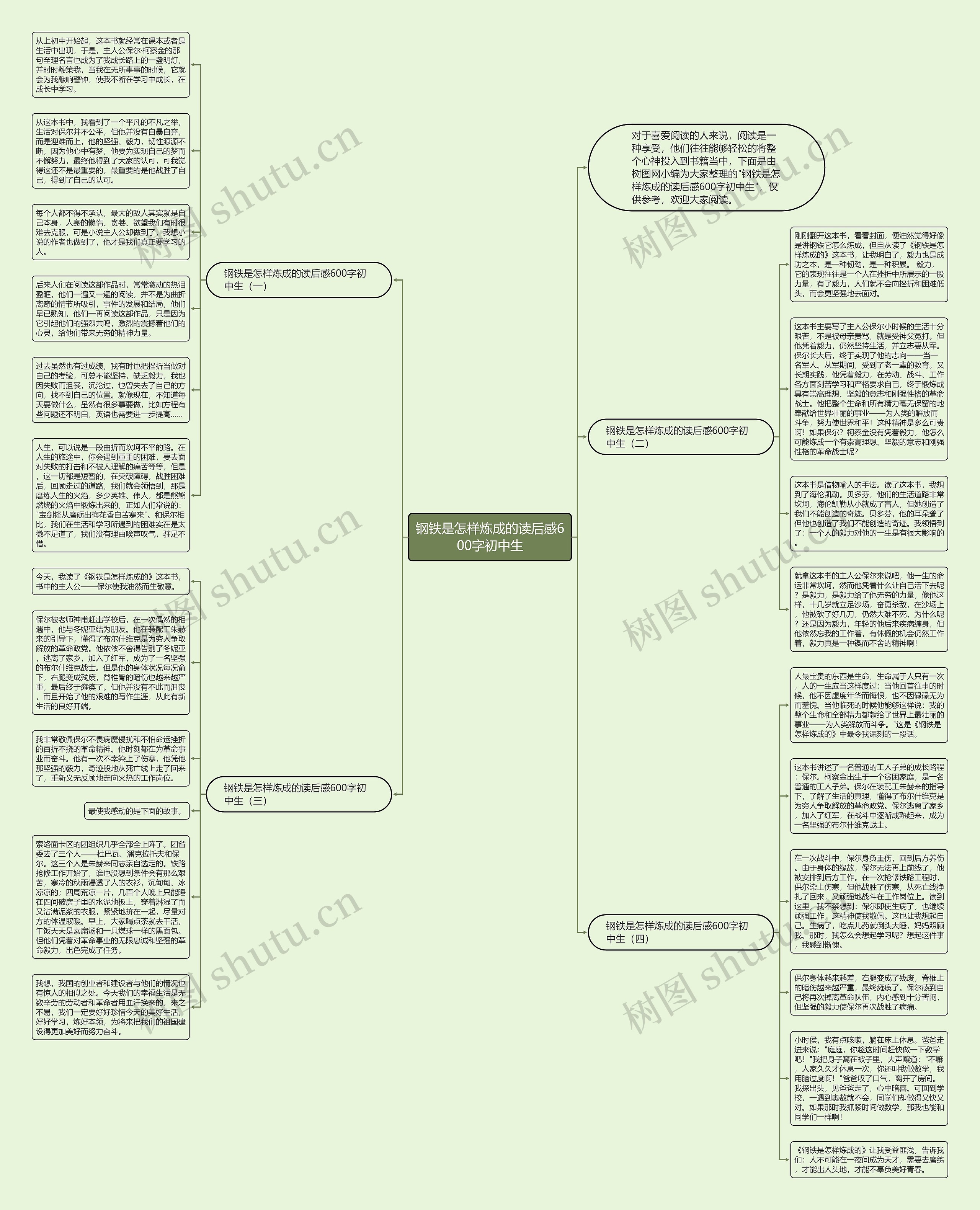 钢铁是怎样炼成的读后感600字初中生思维导图