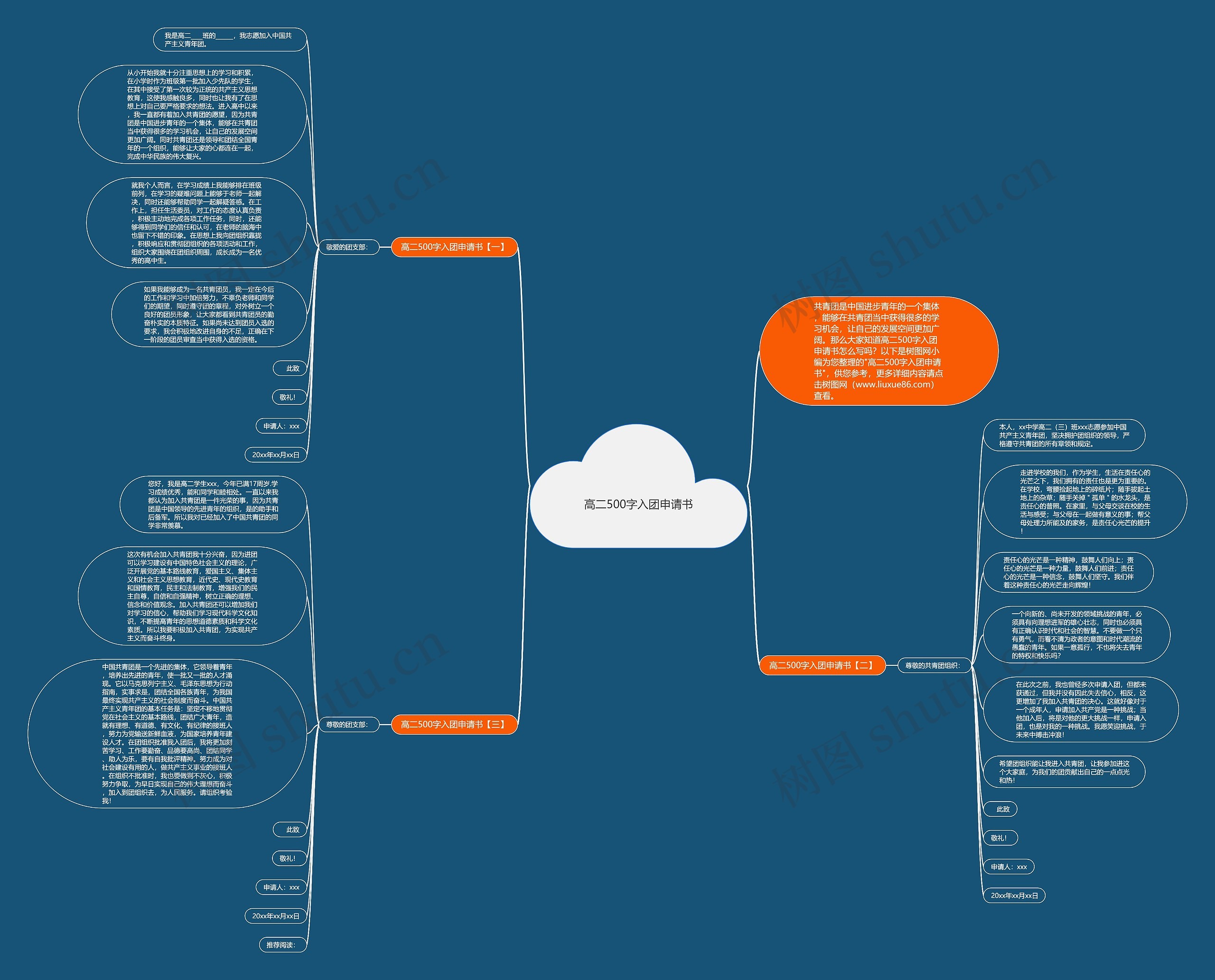 高二500字入团申请书思维导图