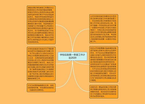 学校后勤第一季度工作计划2020