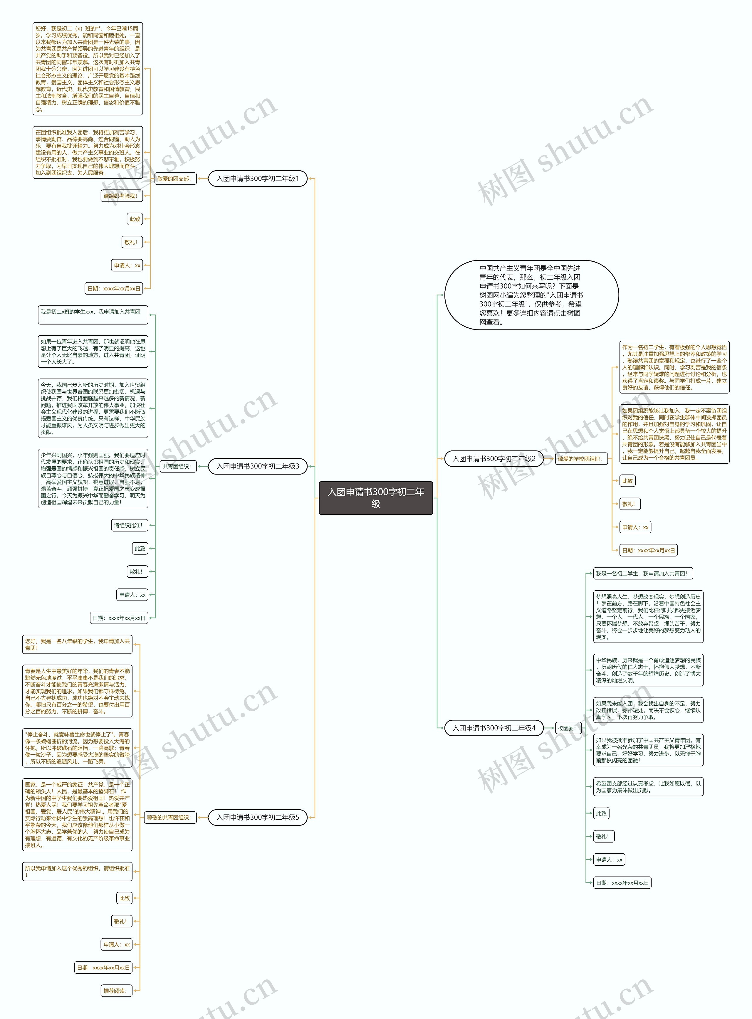 入团申请书300字初二年级思维导图