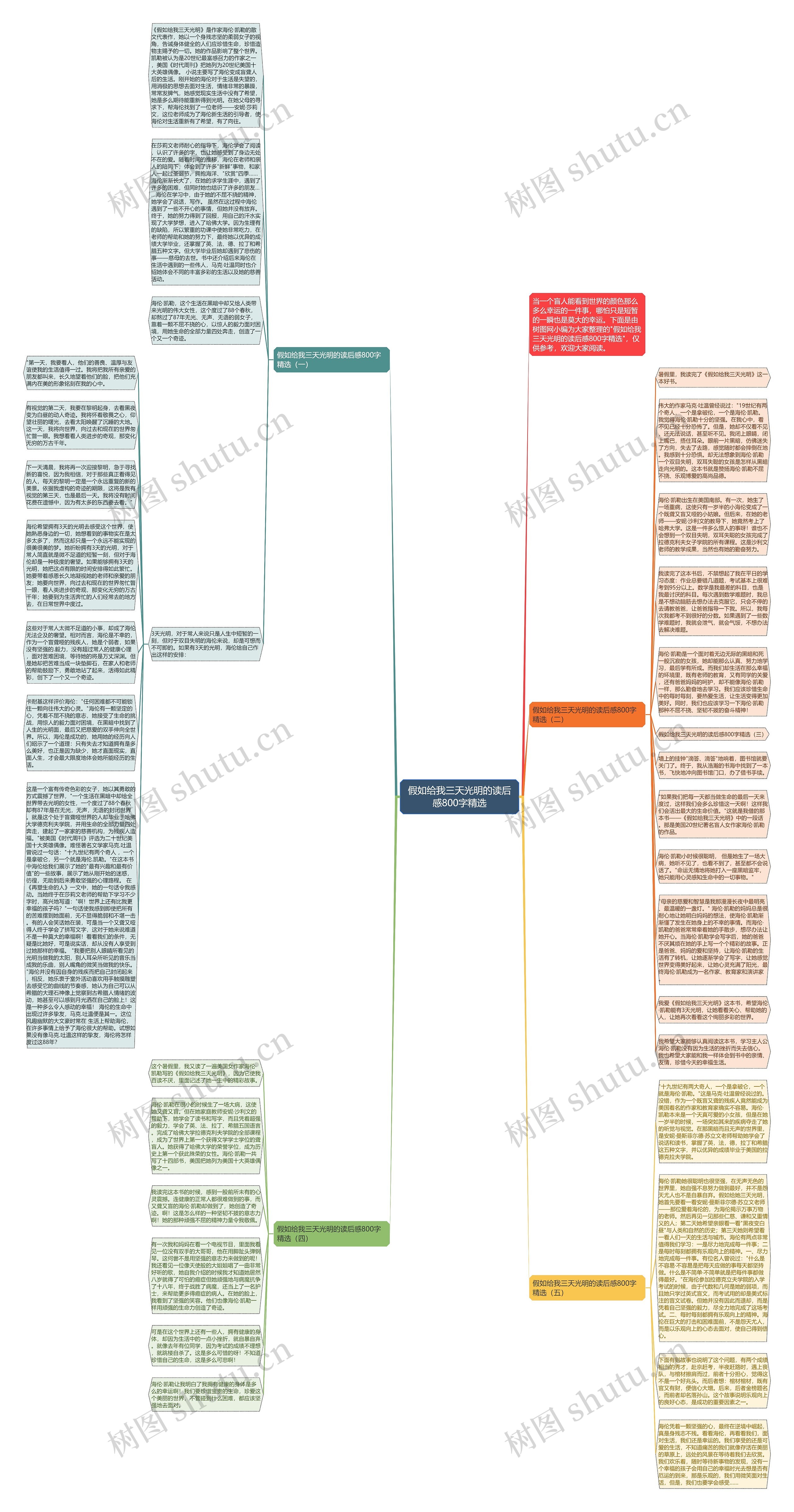 假如给我三天光明的读后感800字精选思维导图