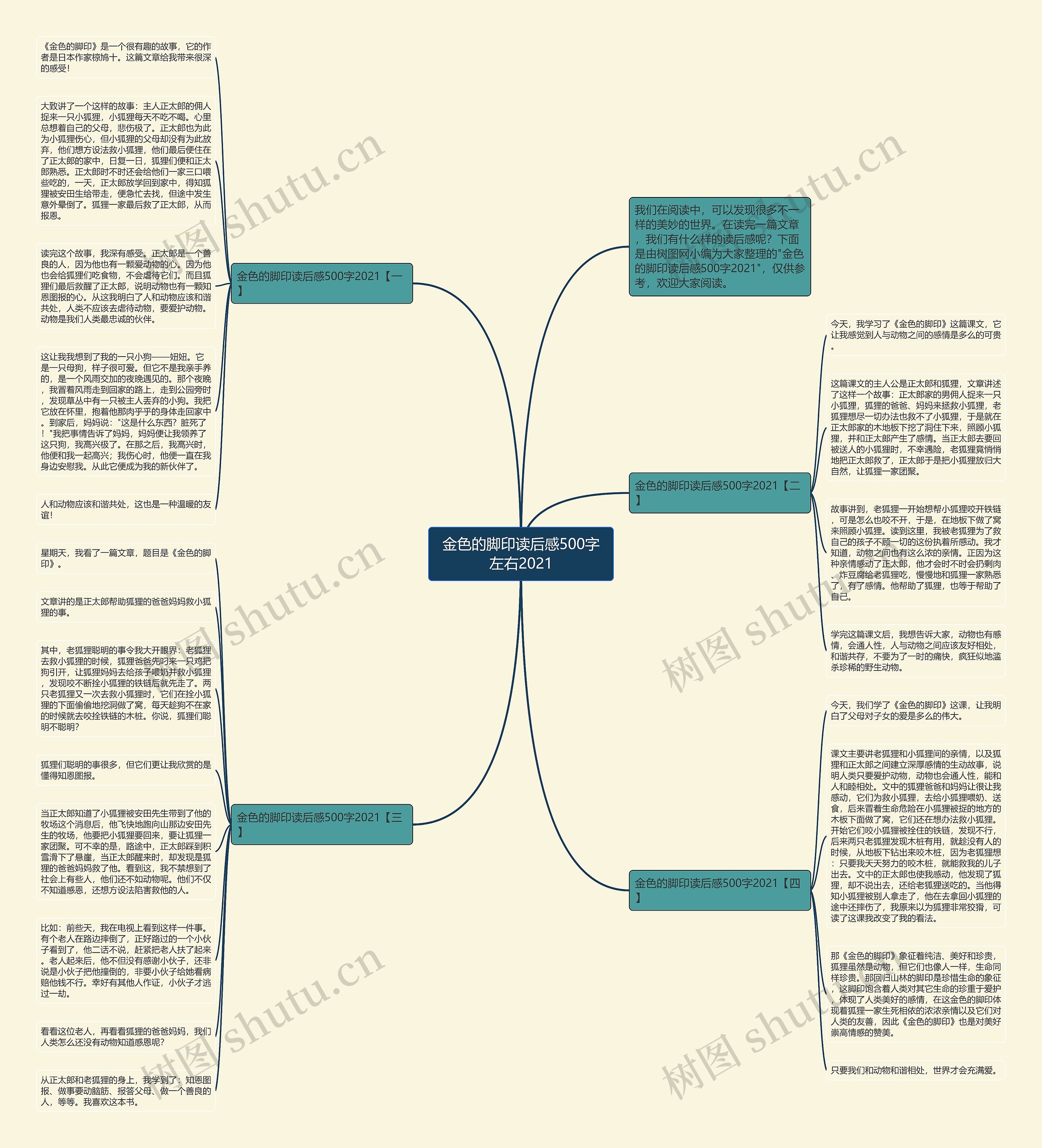 金色的脚印读后感500字左右2021思维导图