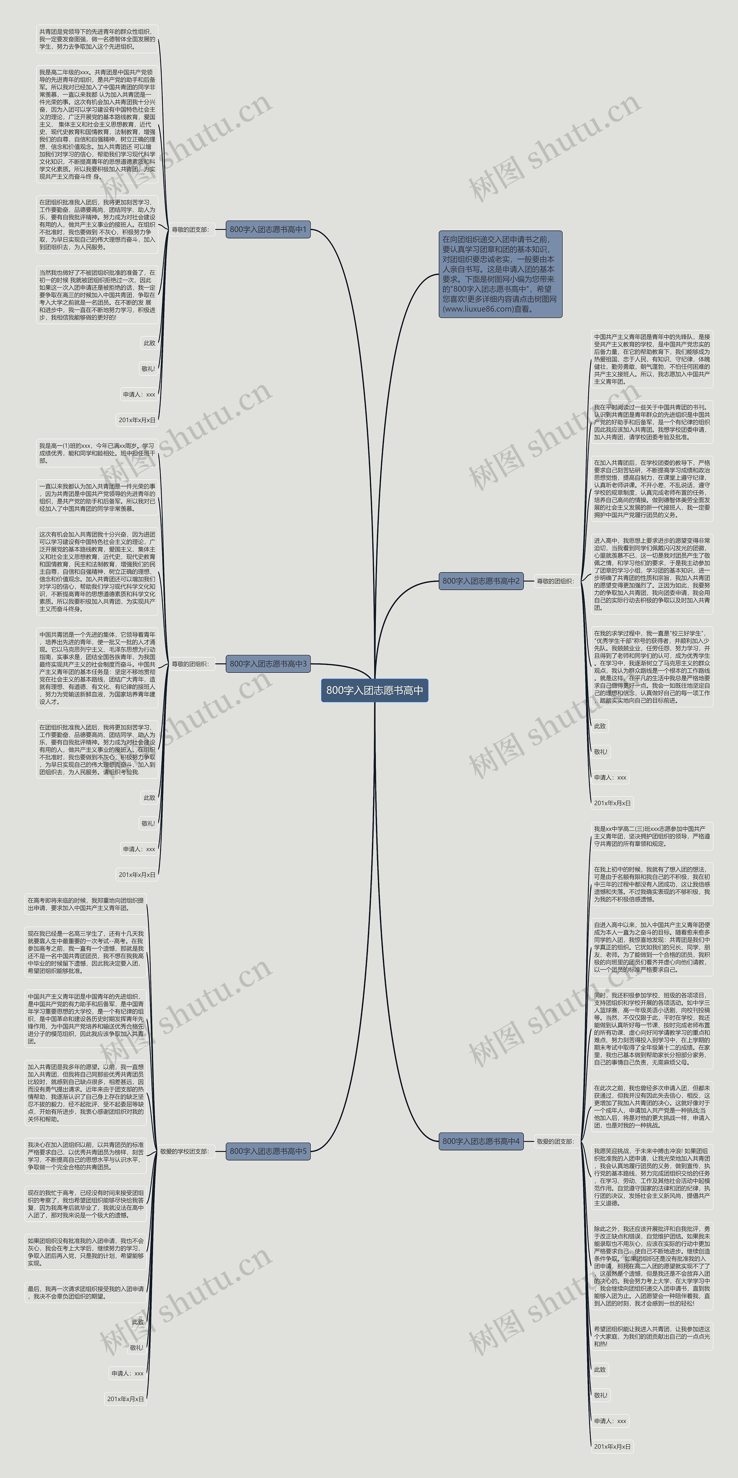 800字入团志愿书高中思维导图