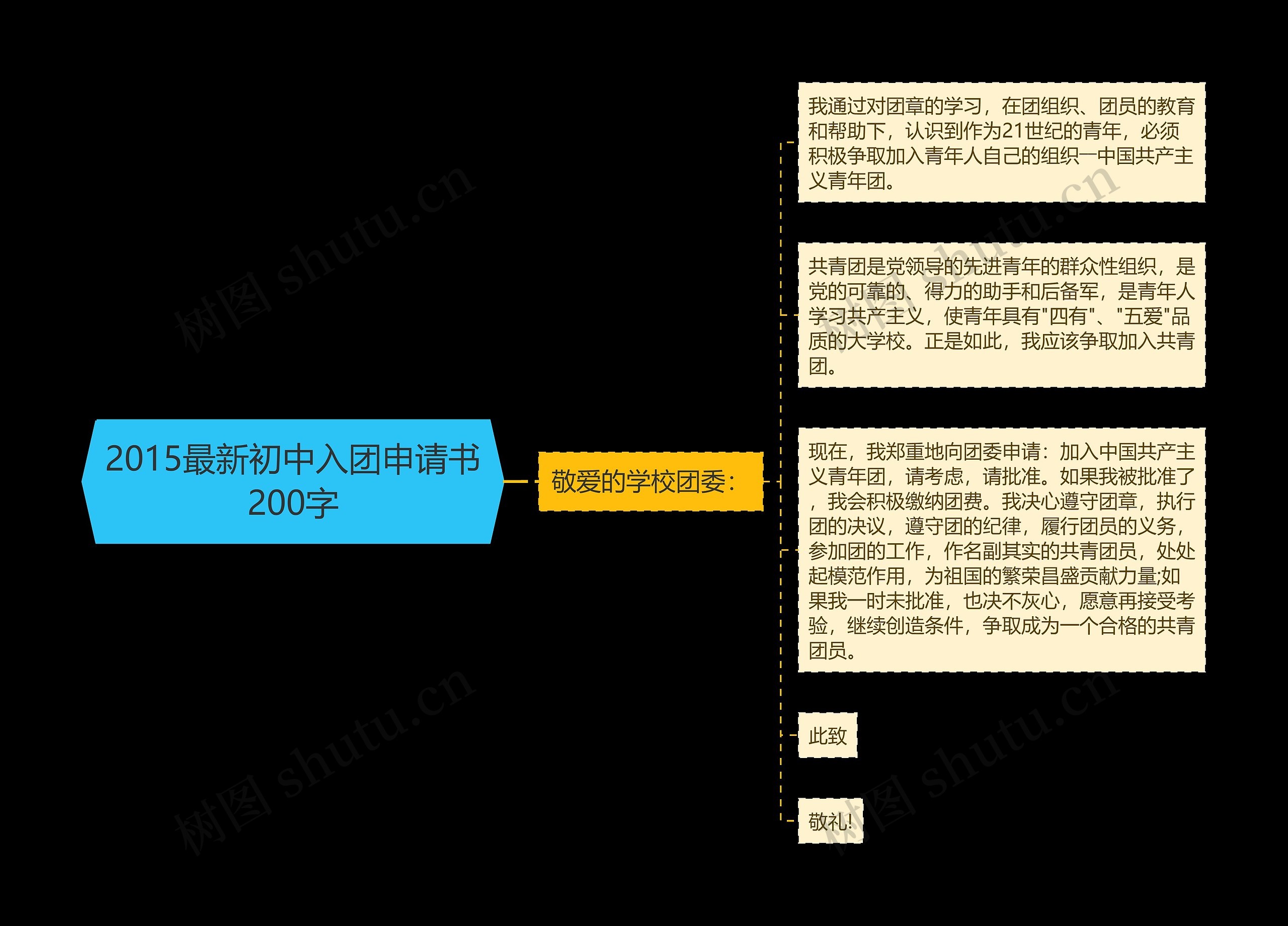 2015最新初中入团申请书200字