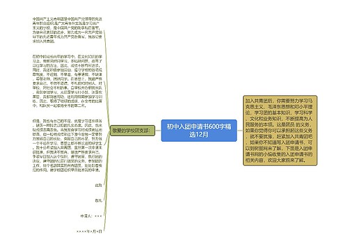 初中入团申请书600字精选12月