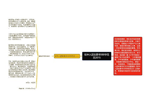 初中入团志愿书500字范文2015