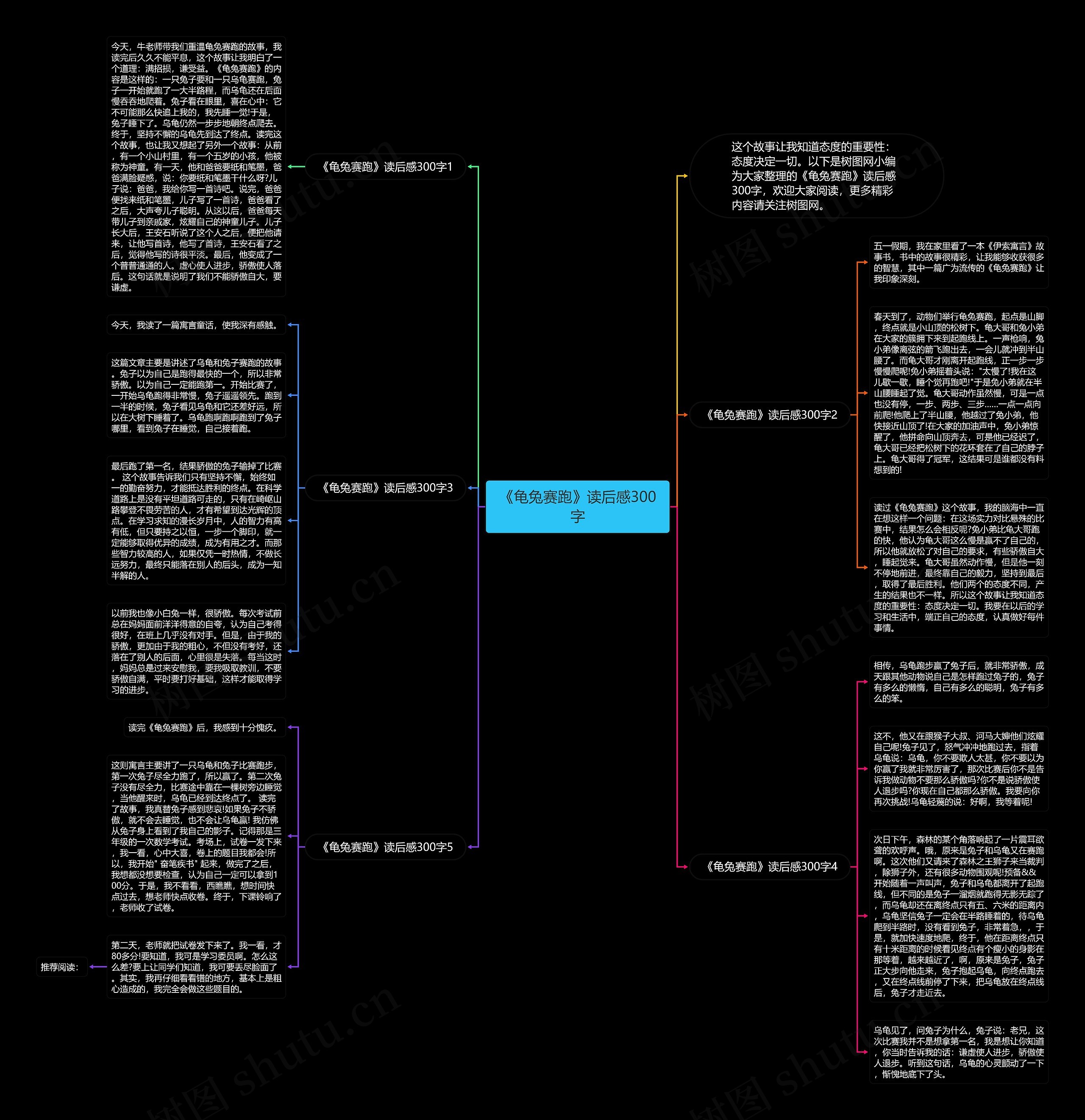 《龟兔赛跑》读后感300字思维导图