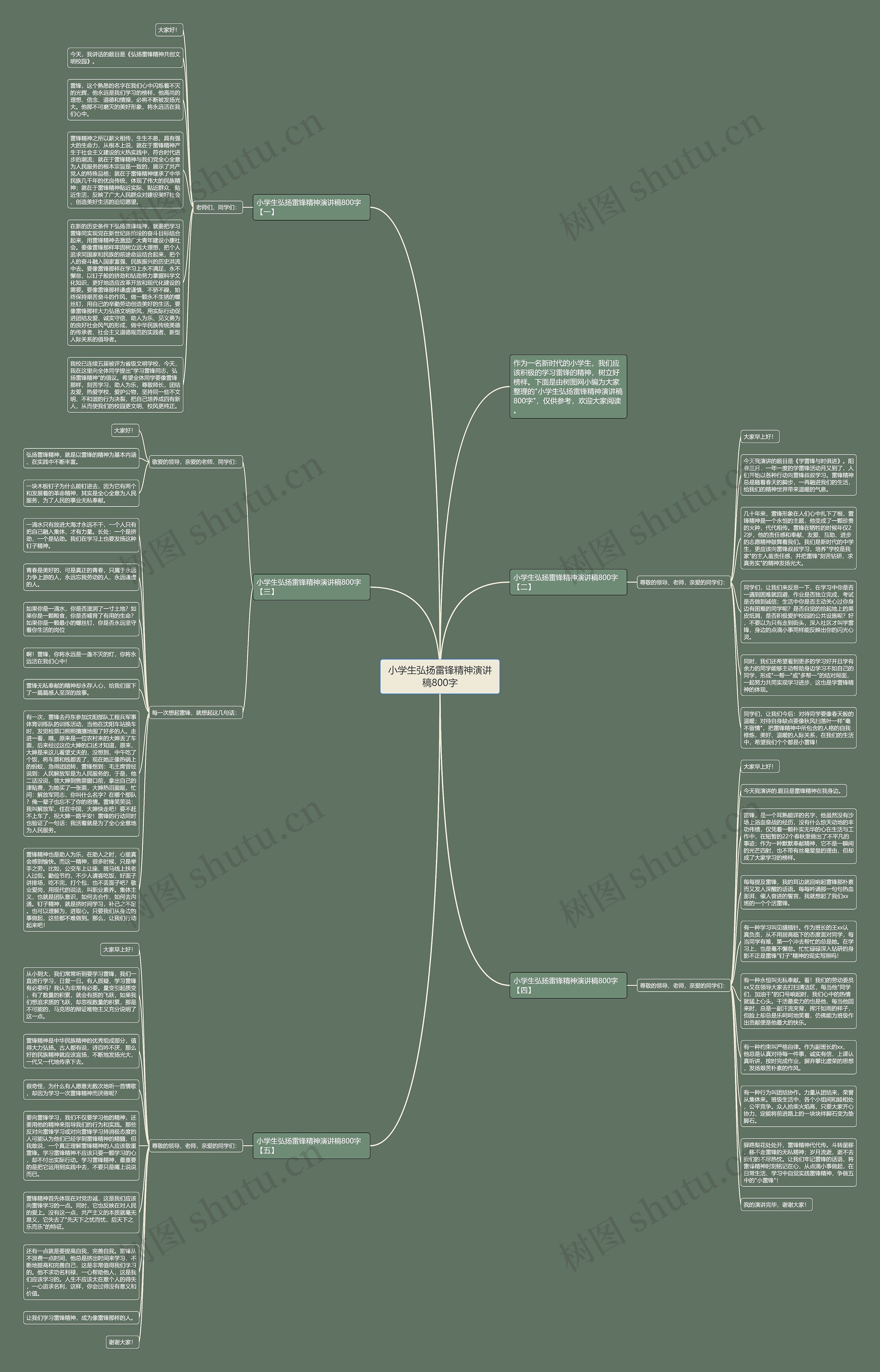 小学生弘扬雷锋精神演讲稿800字思维导图