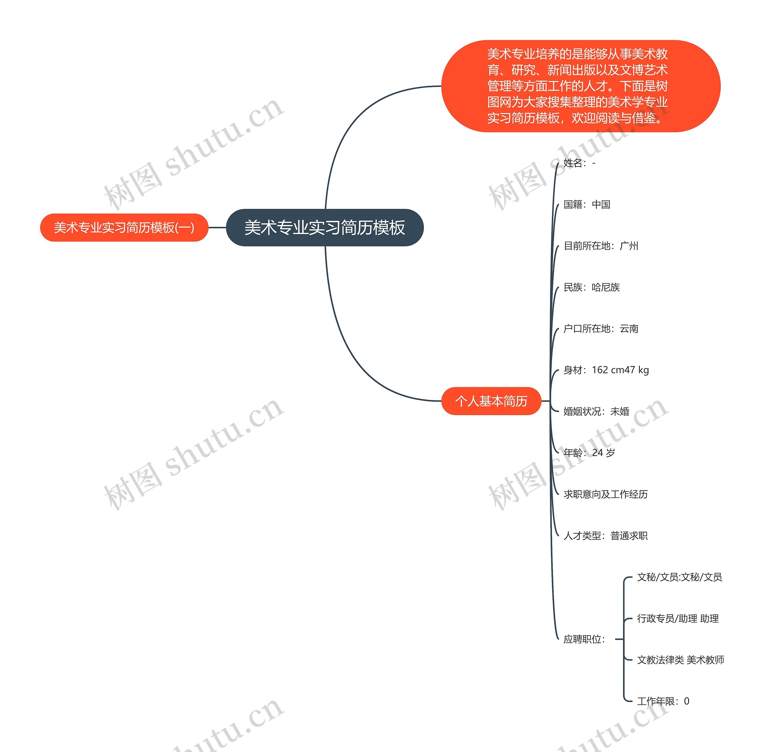 美术专业实习简历模板