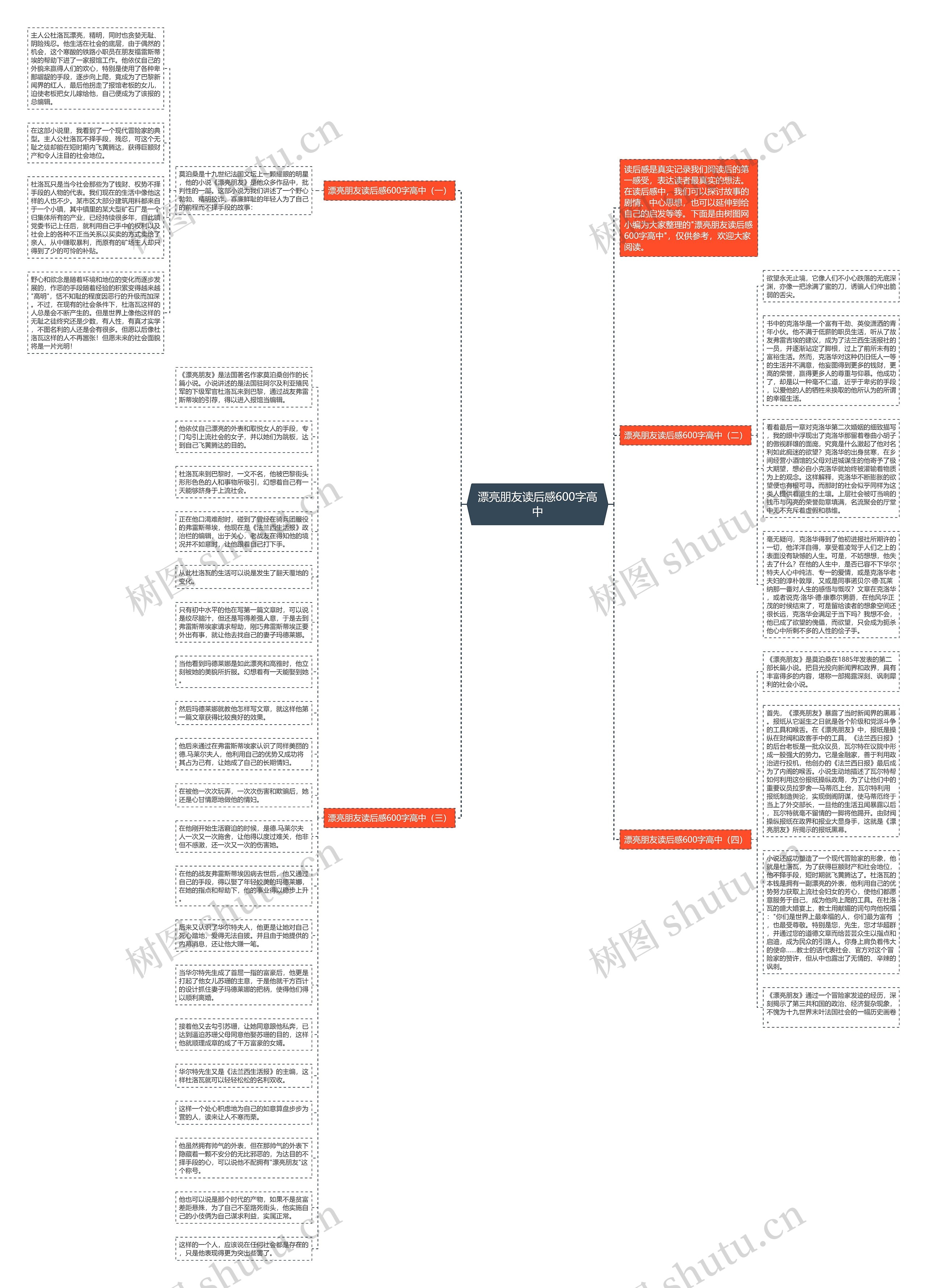 漂亮朋友读后感600字高中思维导图