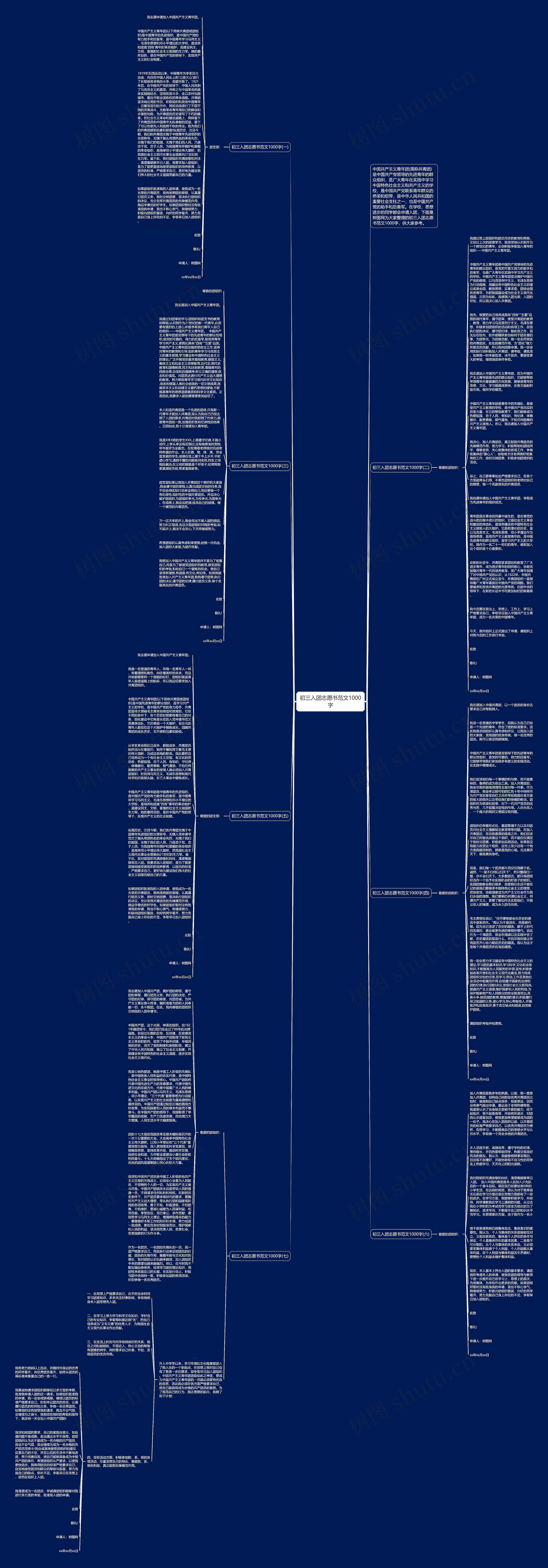 初三入团志愿书范文1000字思维导图
