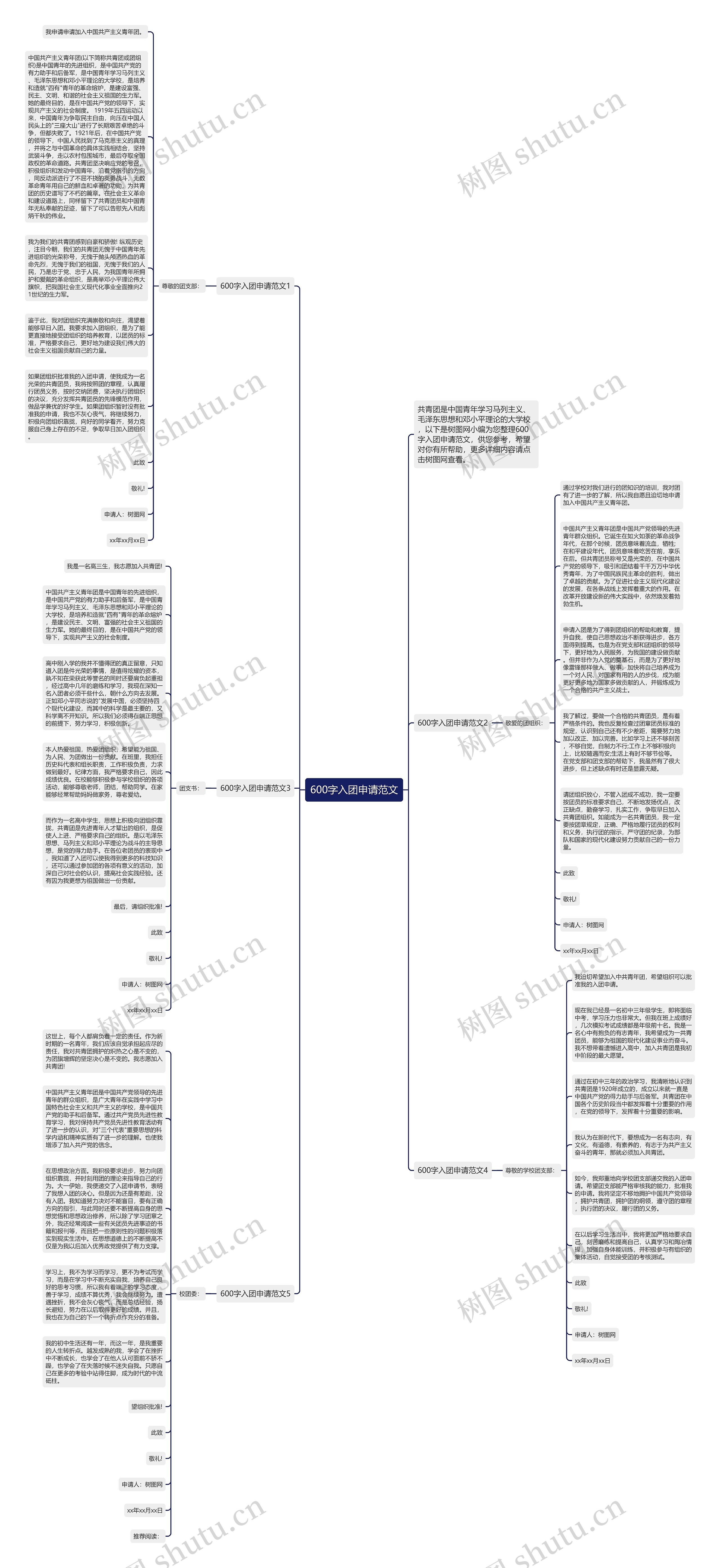 600字入团申请范文思维导图