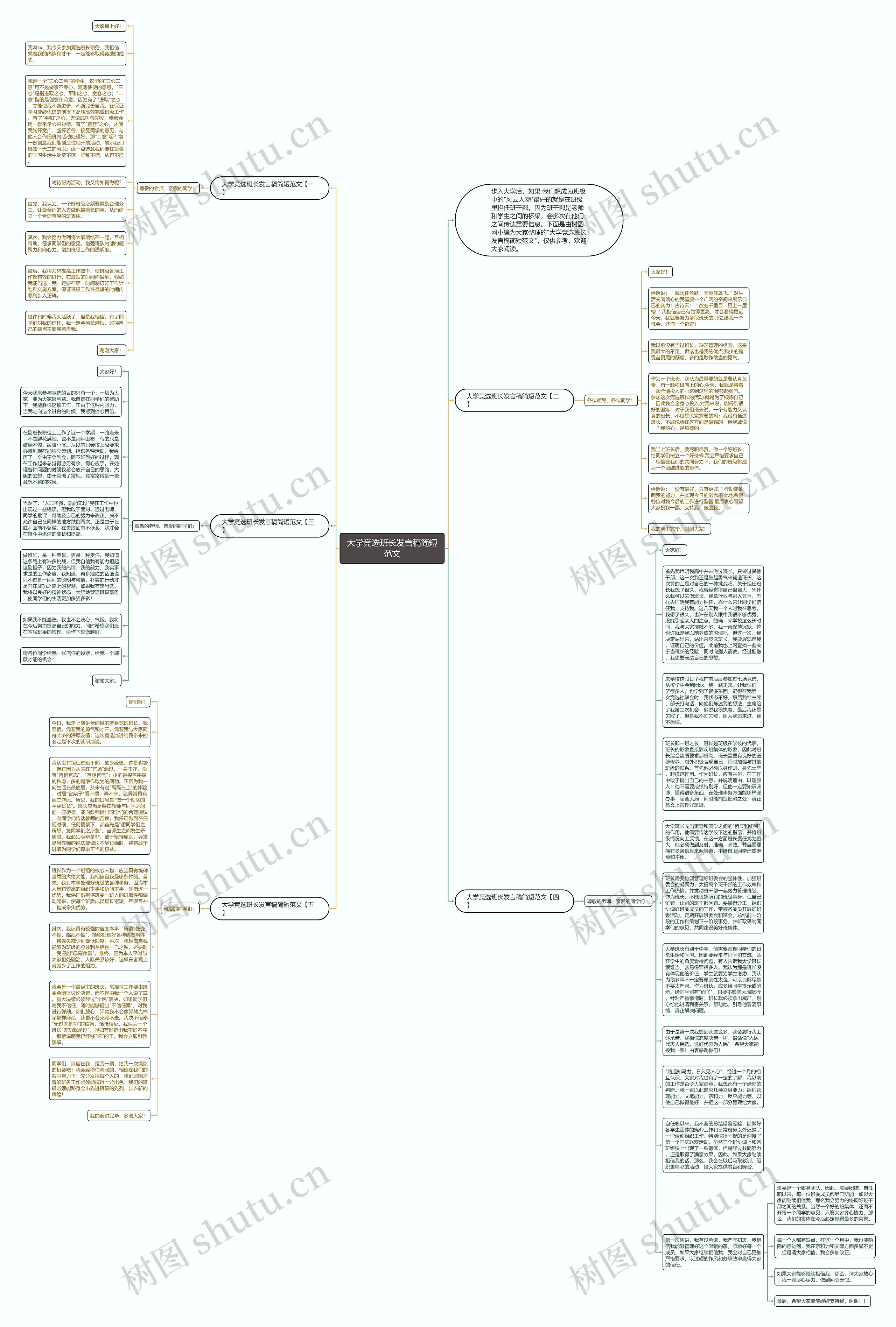 大学竞选班长发言稿简短范文思维导图