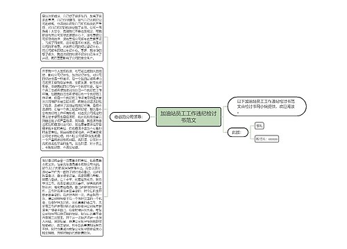 加油站员工工作违纪检讨书范文