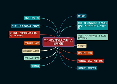 2012应届本科大学生个人简历模板