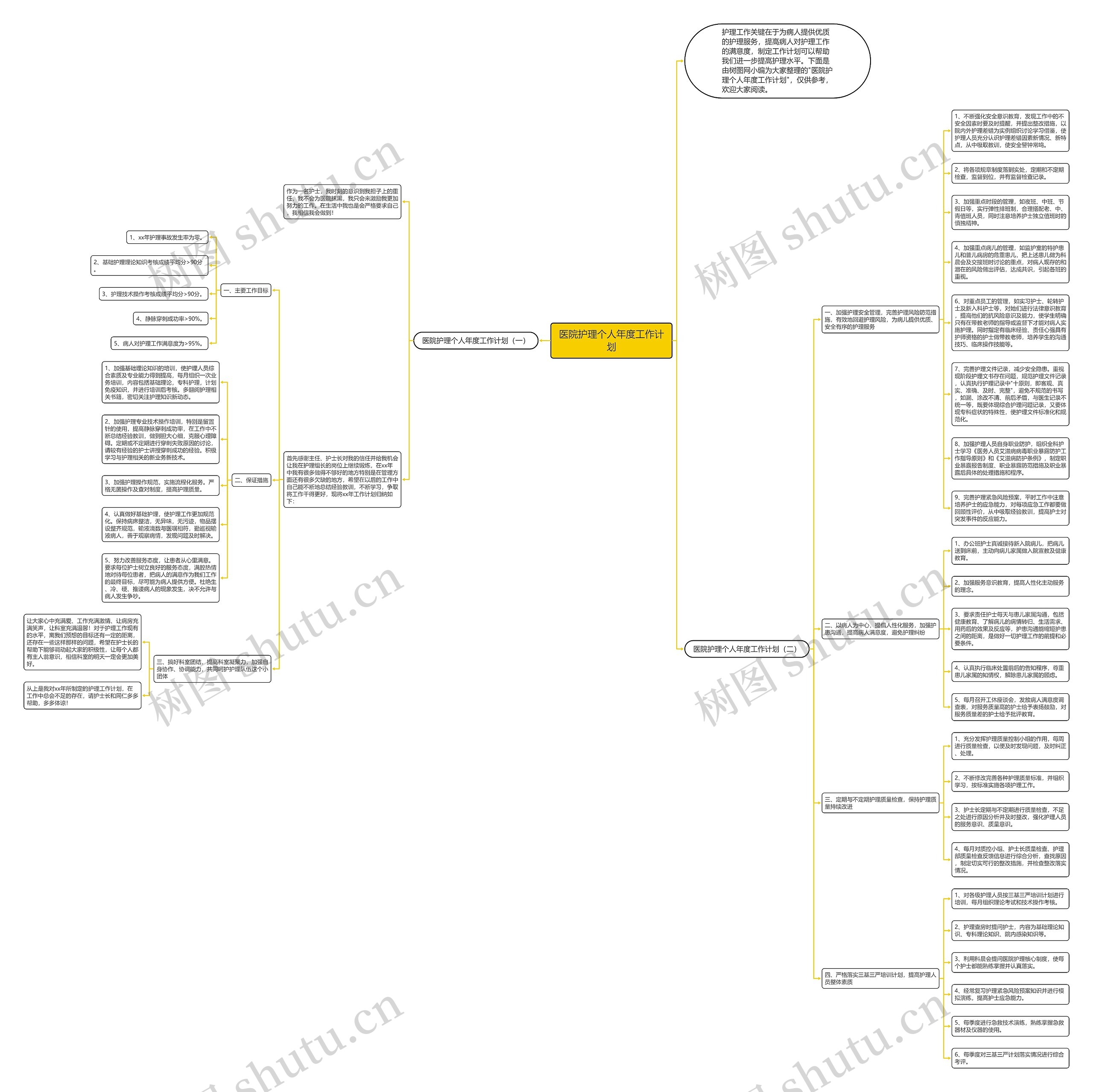 医院护理个人年度工作计划思维导图