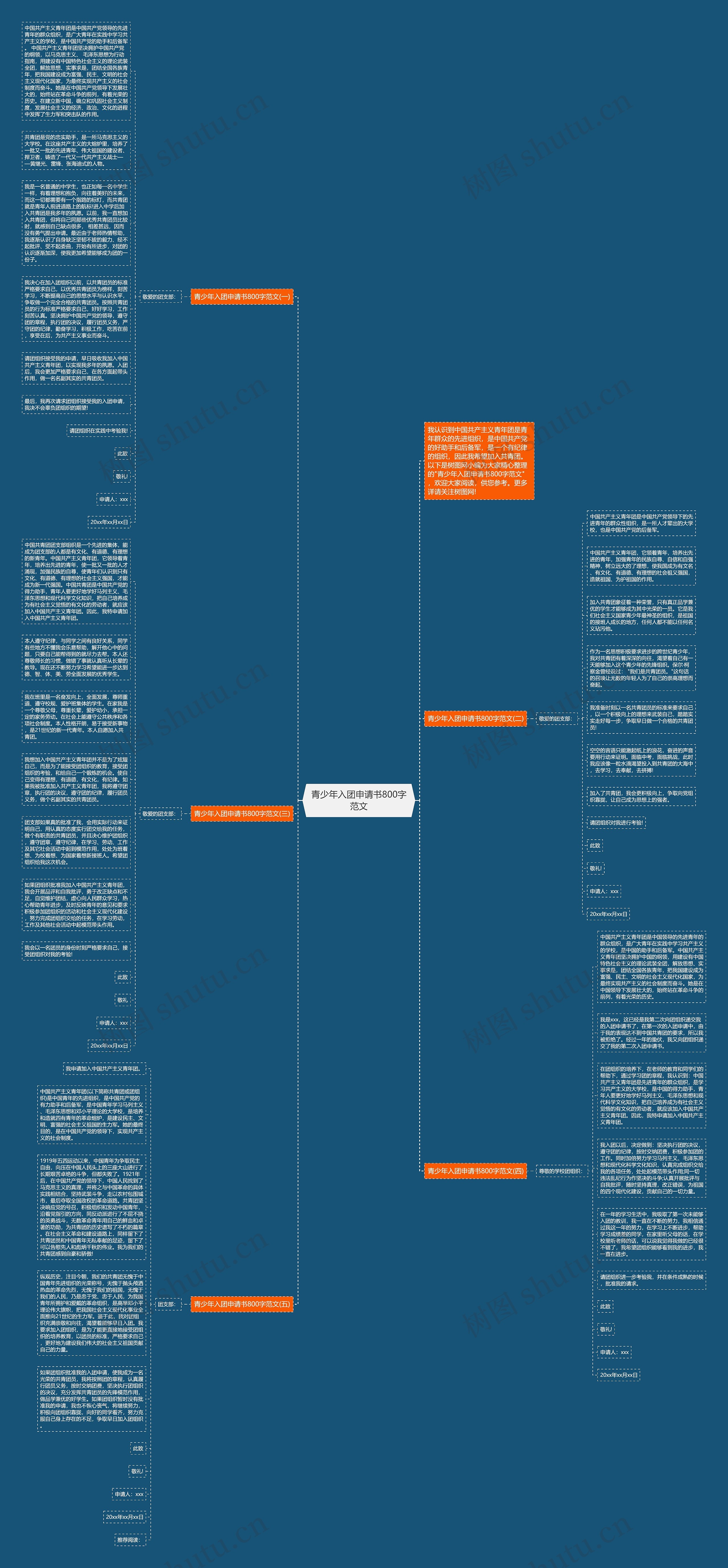 青少年入团申请书800字范文思维导图