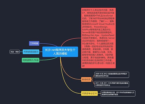 长沙.net程序员大学生个人简历模板