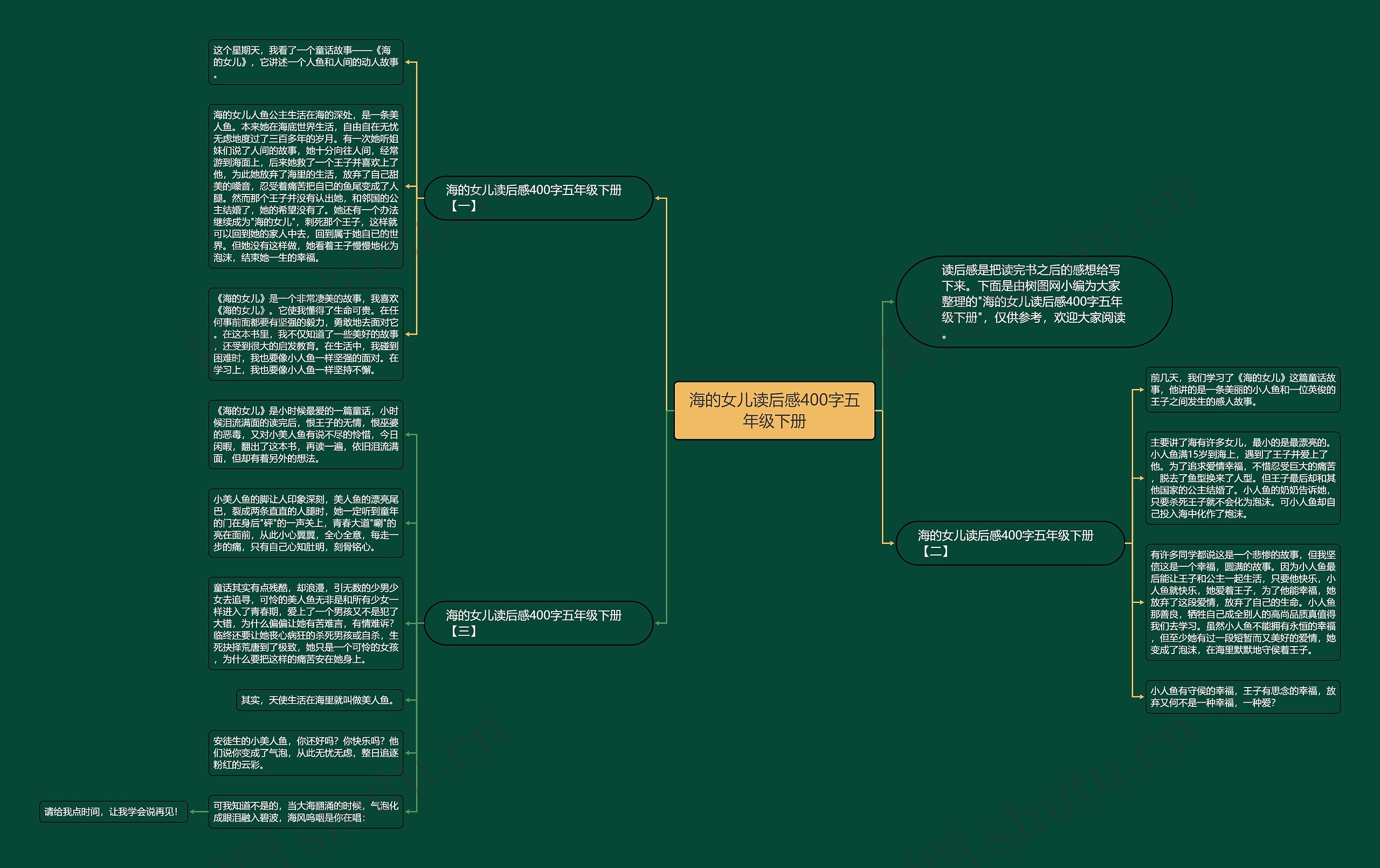 海的女儿读后感400字五年级下册思维导图