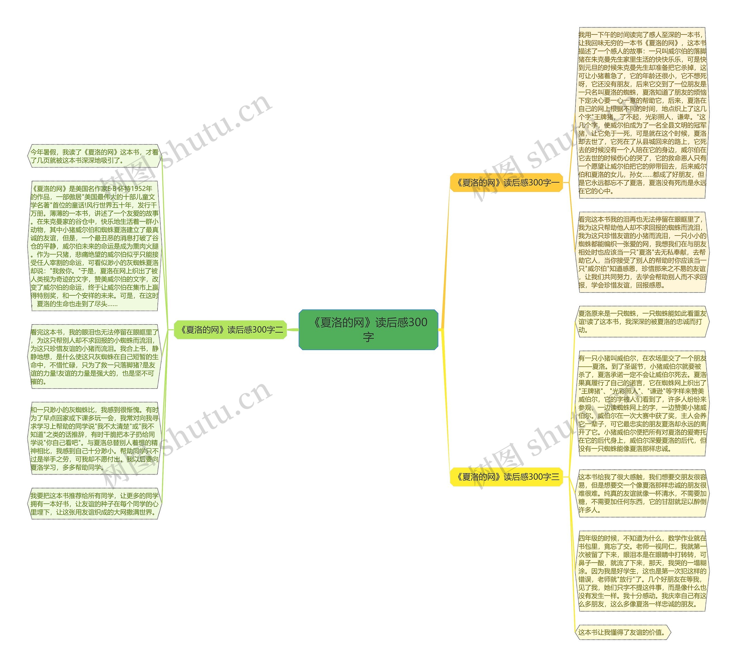 《夏洛的网》读后感300字思维导图