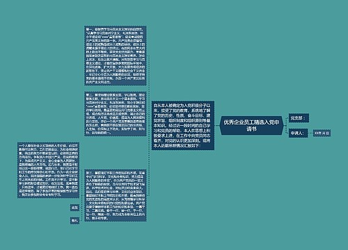 优秀企业员工精选入党申请书