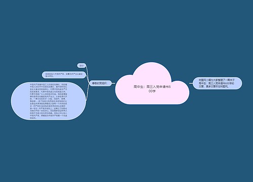 高中生：高三入党申请书600字