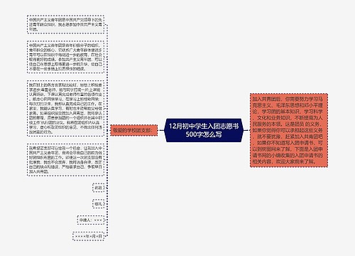 12月初中学生入团志愿书500字怎么写