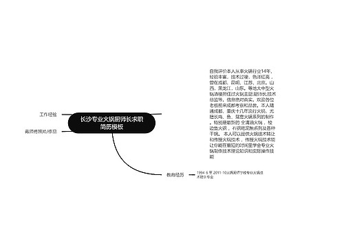 长沙专业火锅厨师长求职简历模板