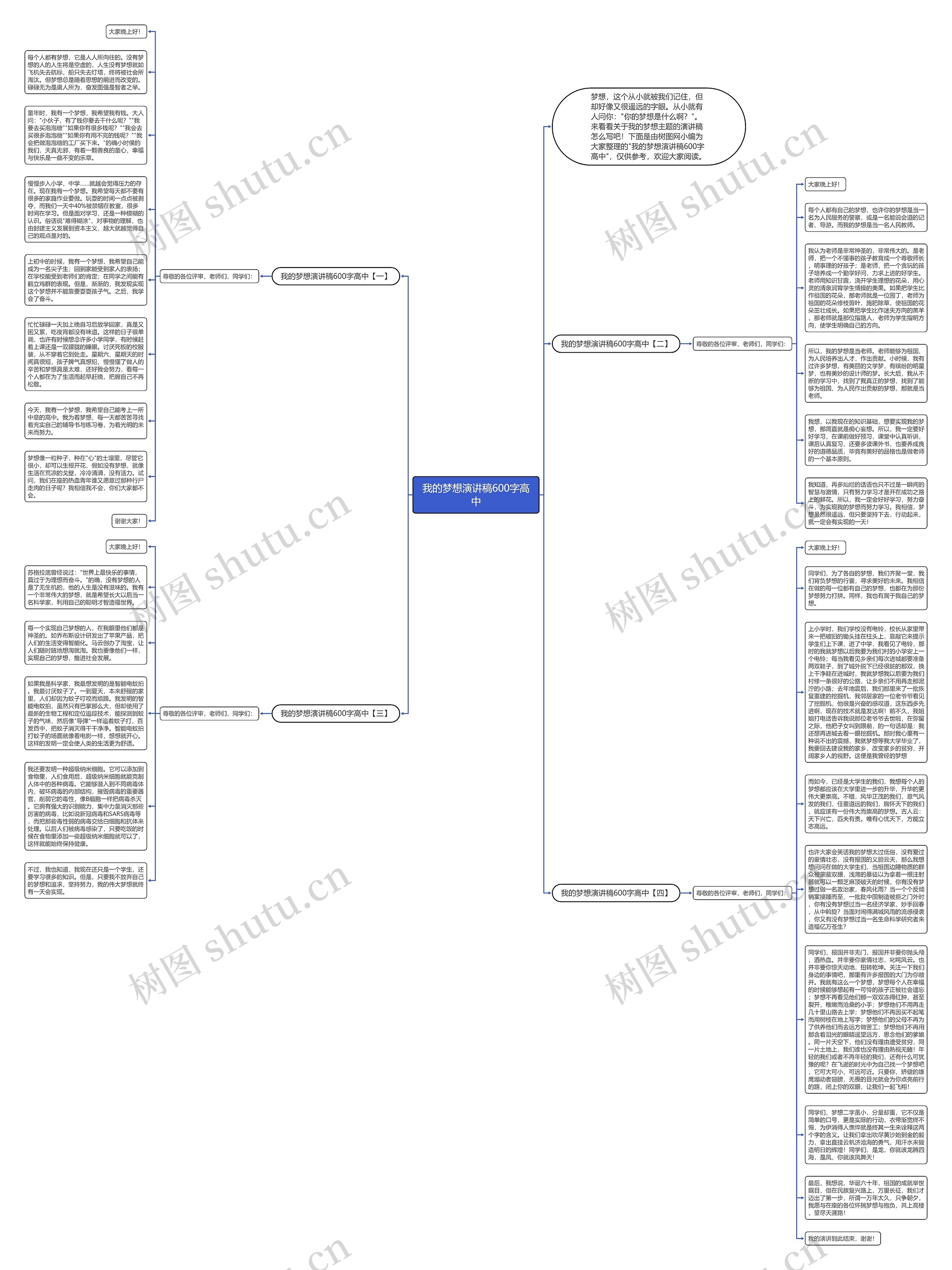 我的梦想演讲稿600字高中思维导图