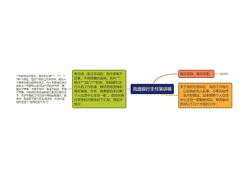 竞选银行主任演讲稿