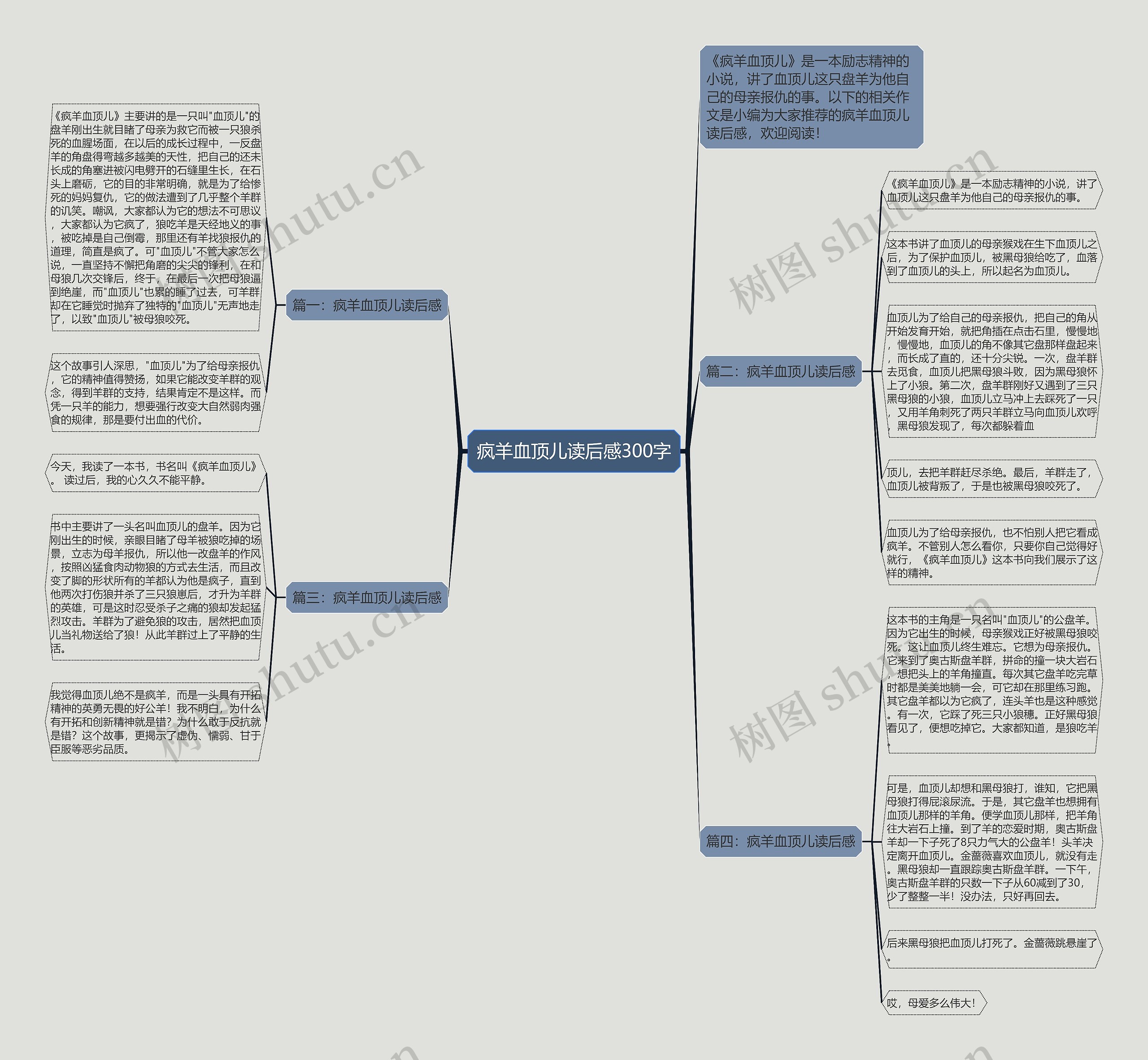疯羊血顶儿读后感300字思维导图