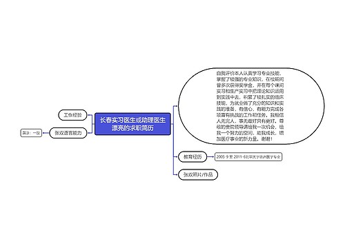 长春实习医生或助理医生漂亮的求职简历