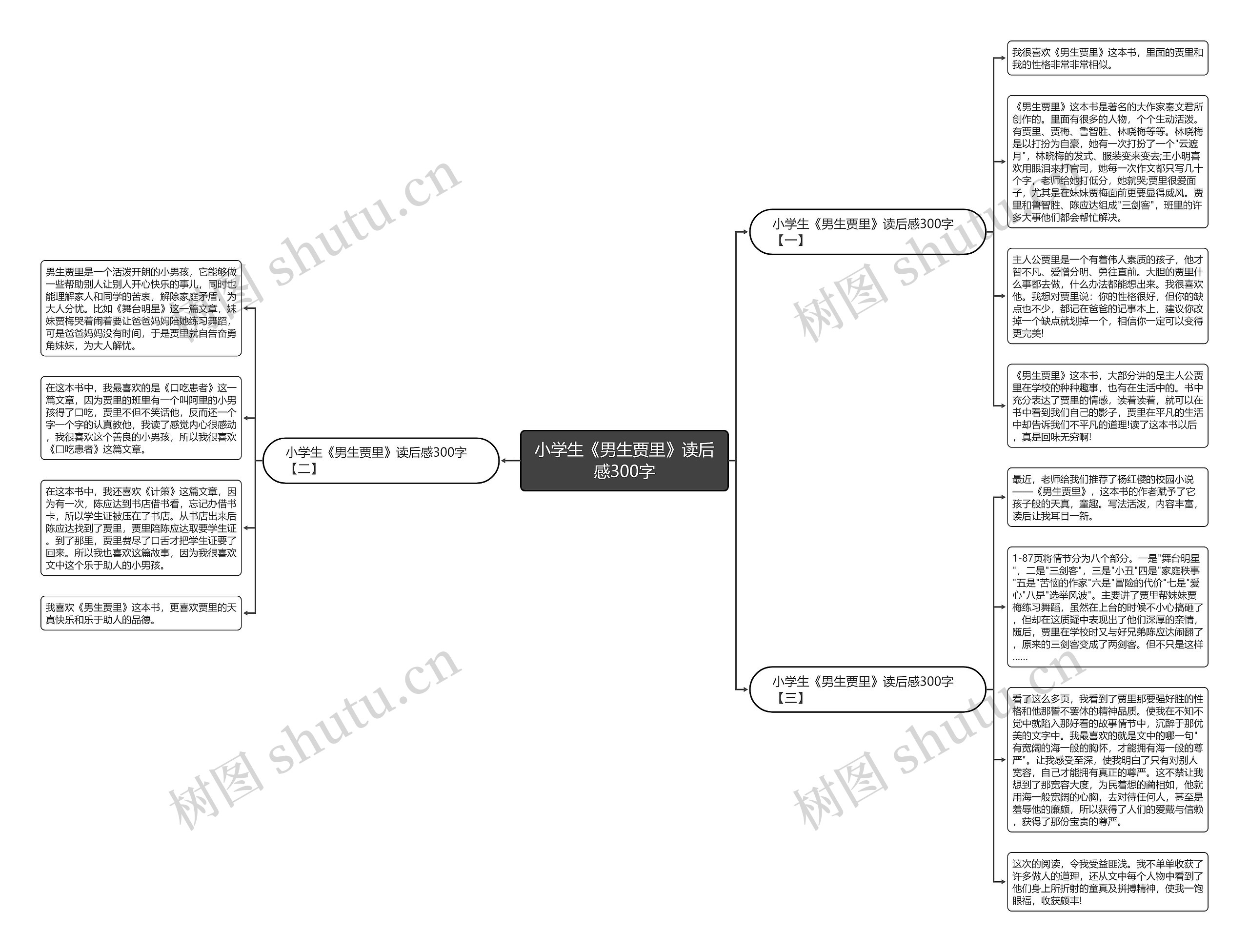 小学生《男生贾里》读后感300字思维导图