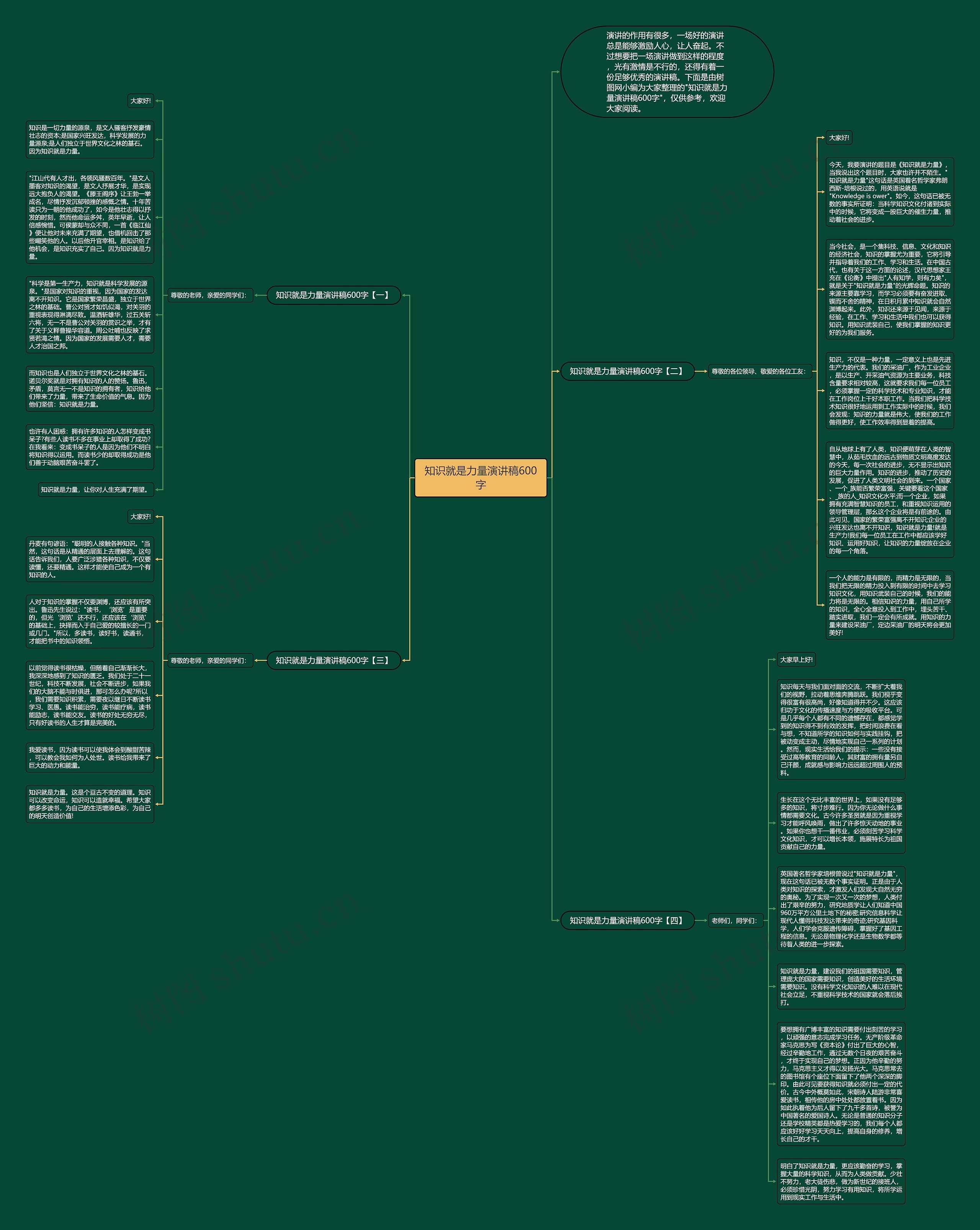 知识就是力量演讲稿600字思维导图