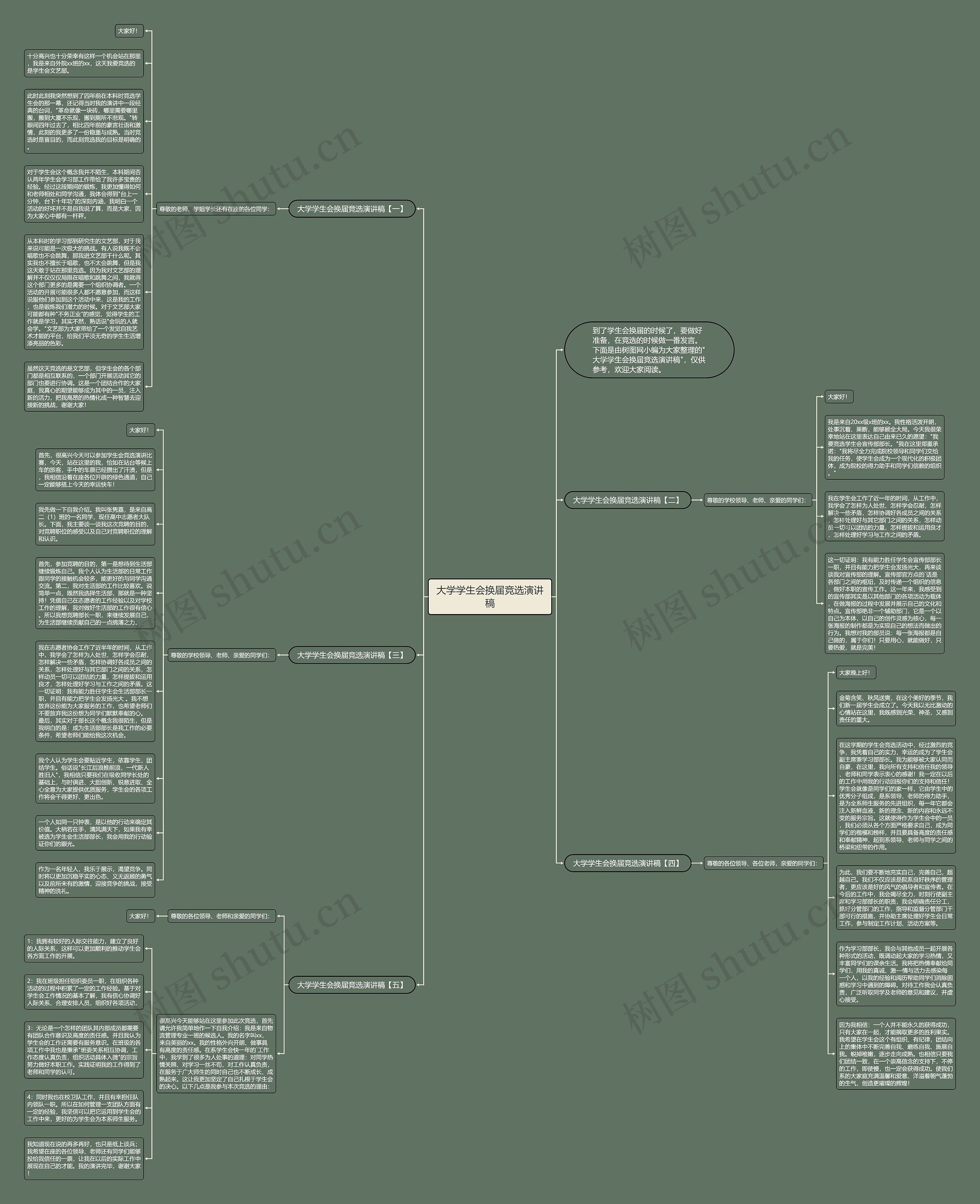 大学学生会换届竞选演讲稿思维导图
