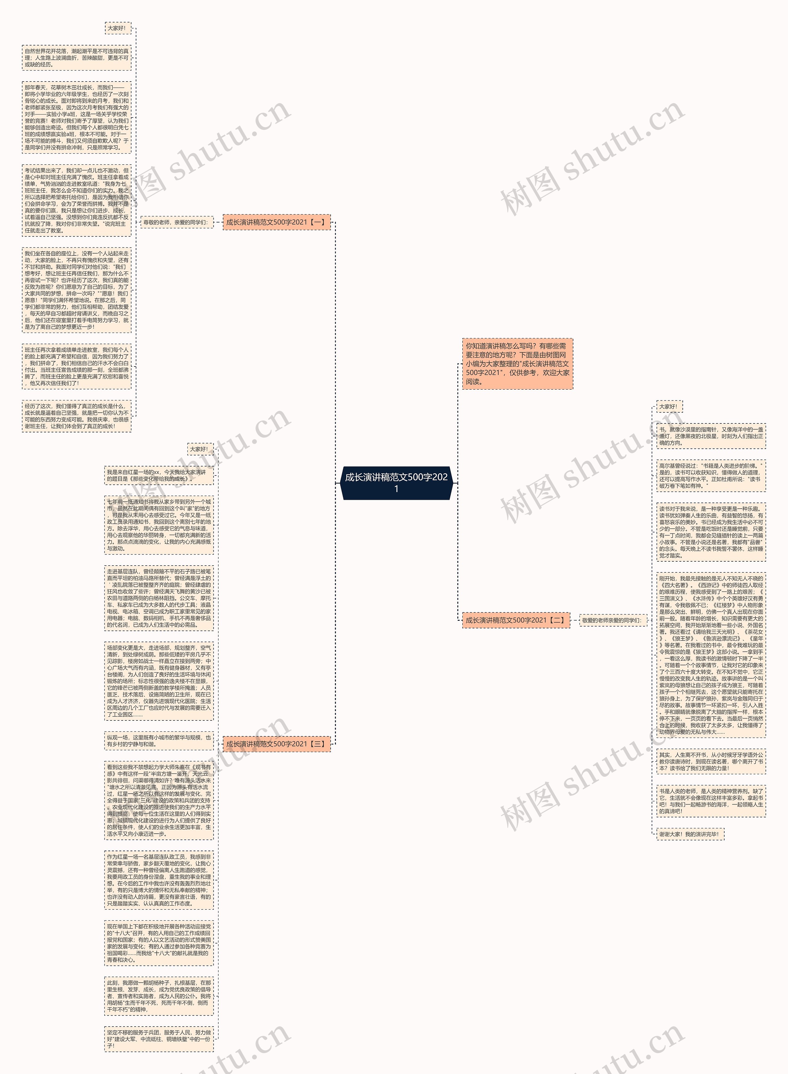 成长演讲稿范文500字2021思维导图