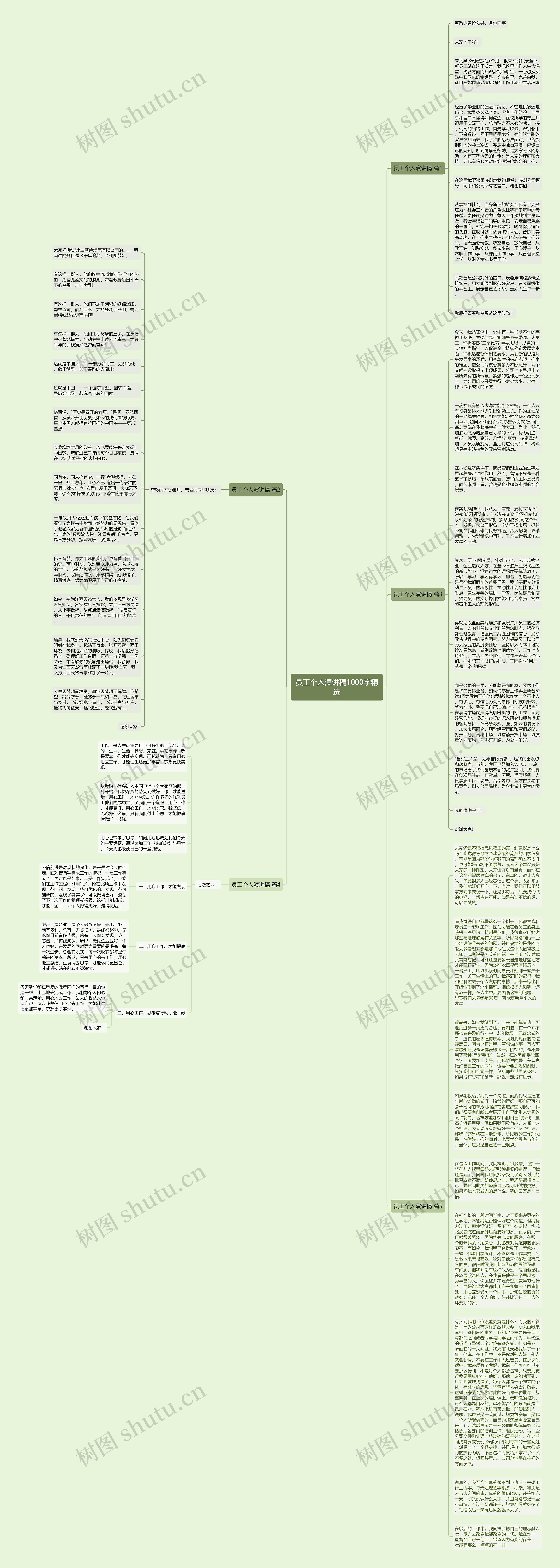 员工个人演讲稿1000字精选思维导图