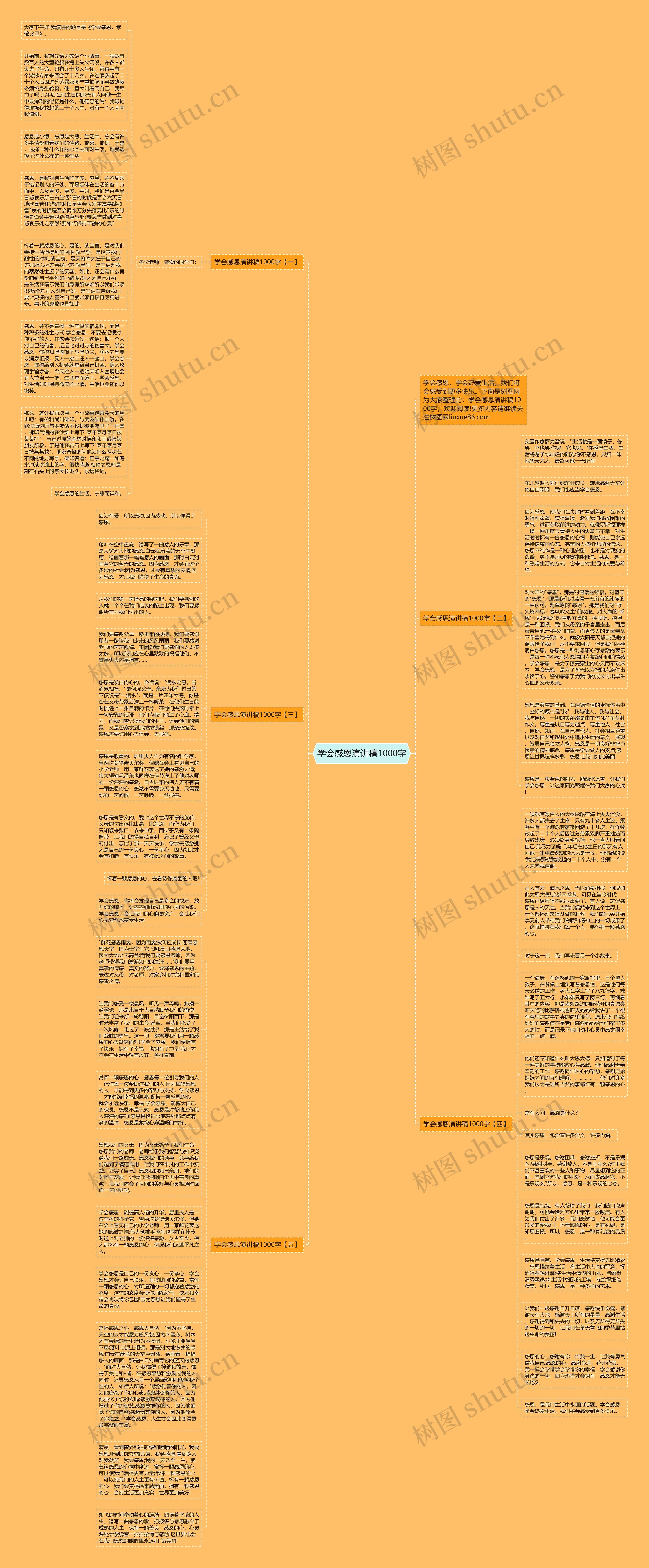 学会感恩演讲稿1000字思维导图
