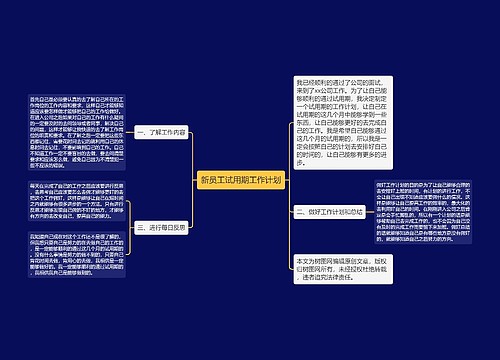 新员工试用期工作计划