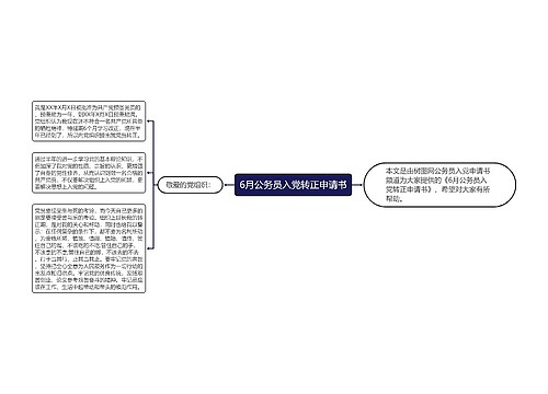 6月公务员入党转正申请书