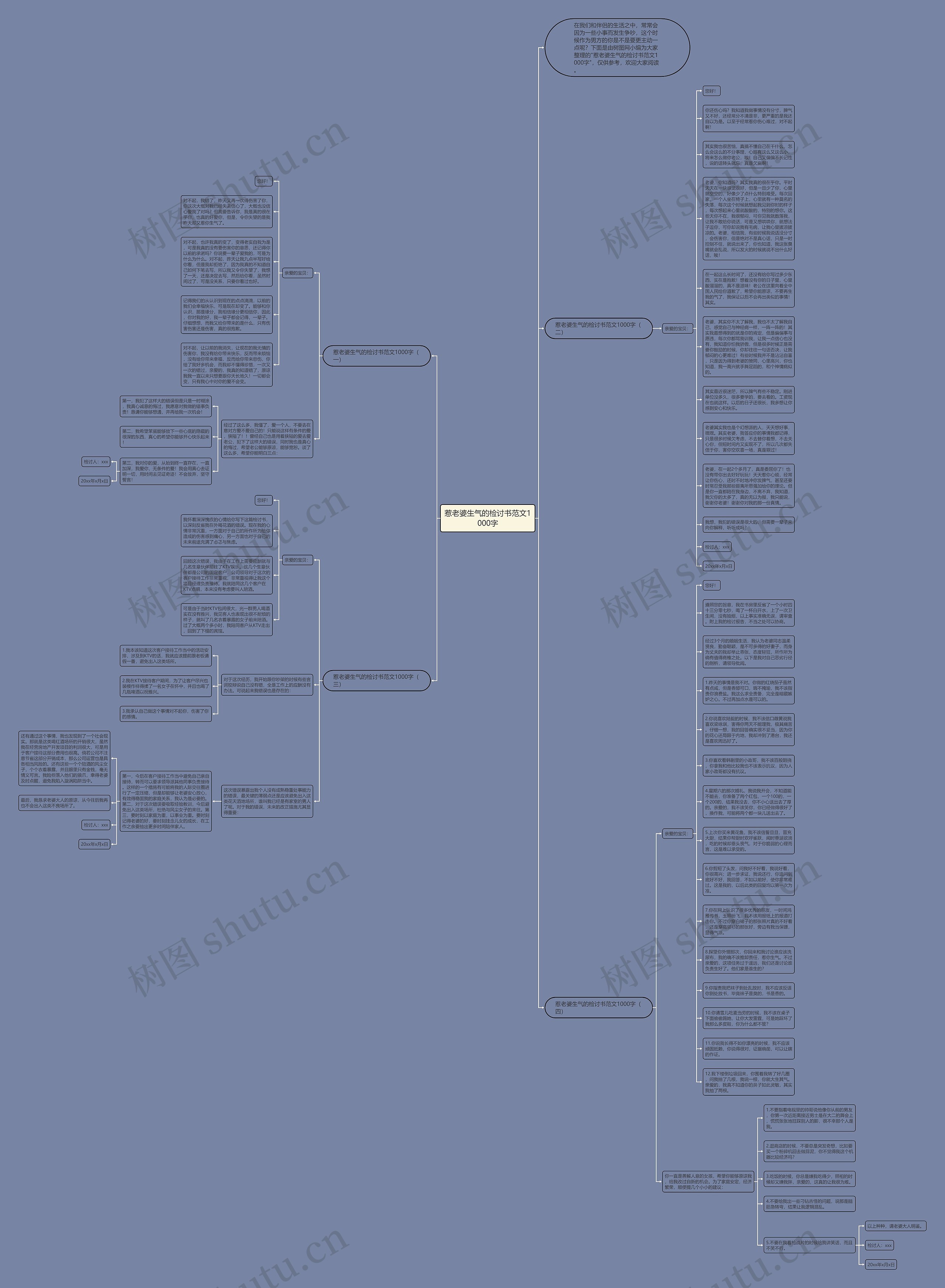 惹老婆生气的检讨书范文1000字思维导图