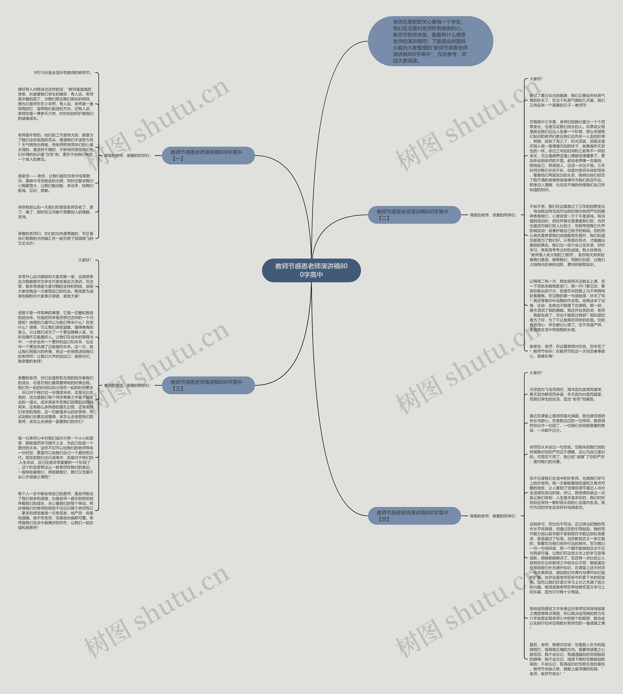 教师节感恩老师演讲稿800字高中思维导图