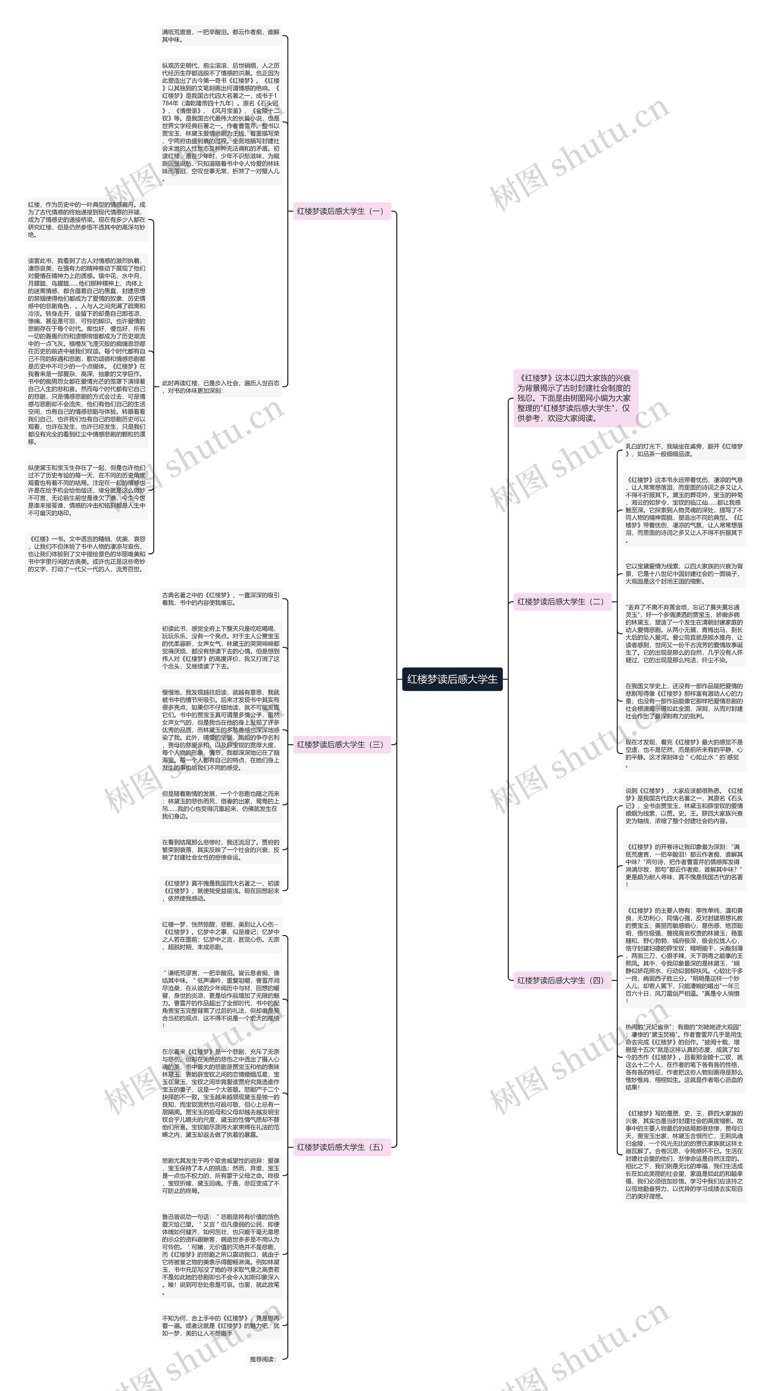 红楼梦读后感大学生思维导图