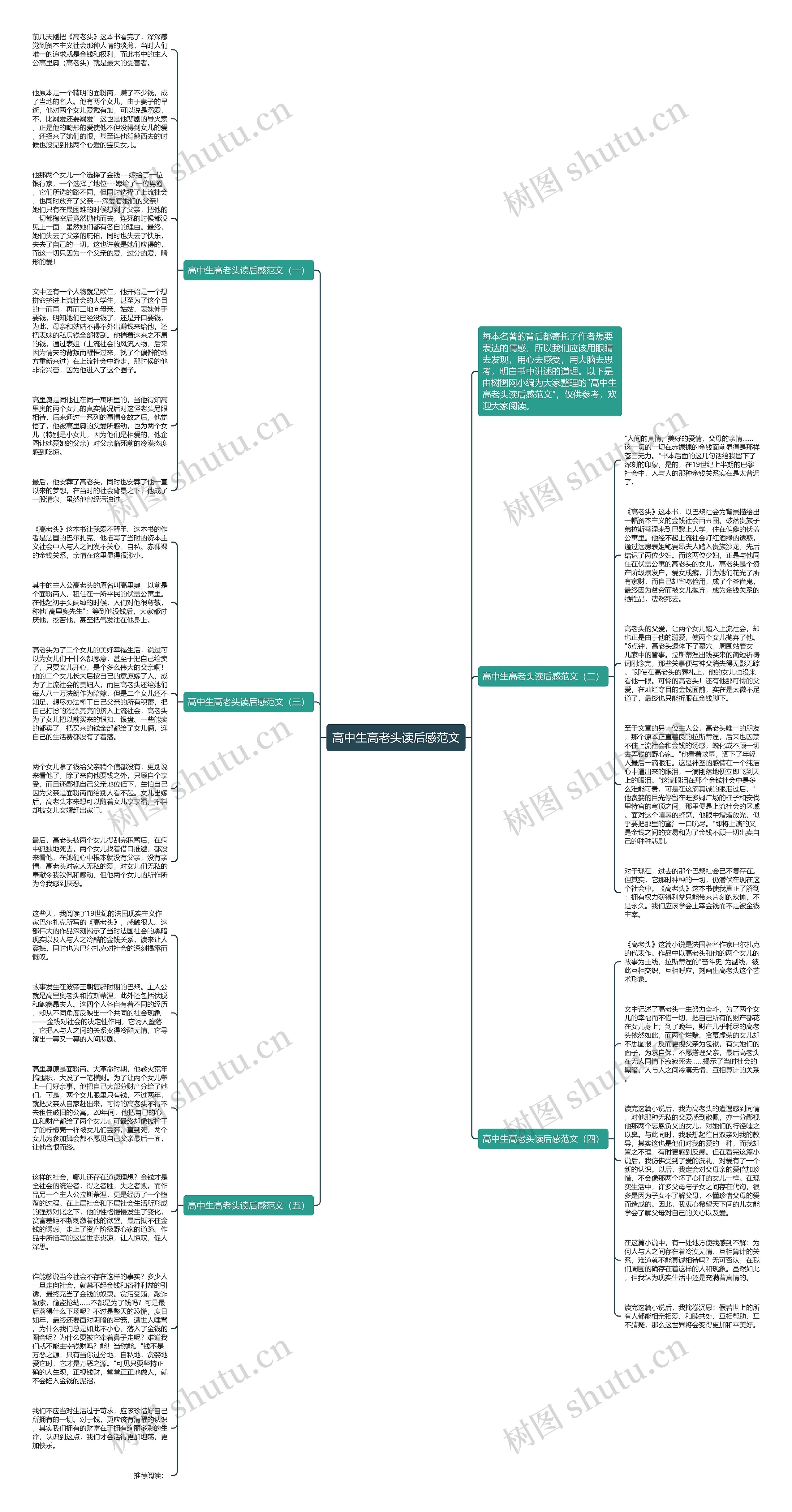 高中生高老头读后感范文思维导图