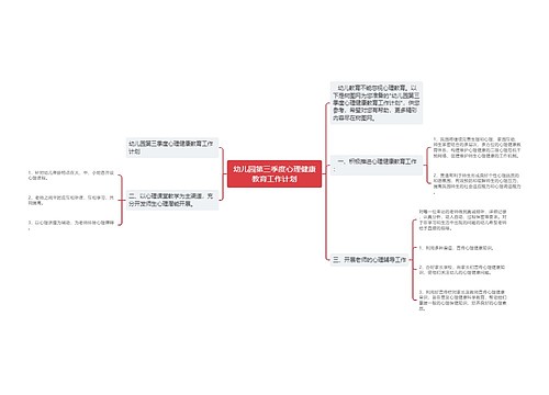 幼儿园第三季度心理健康教育工作计划