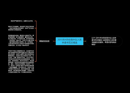 2015年4月份高中生入党申请书范文精选