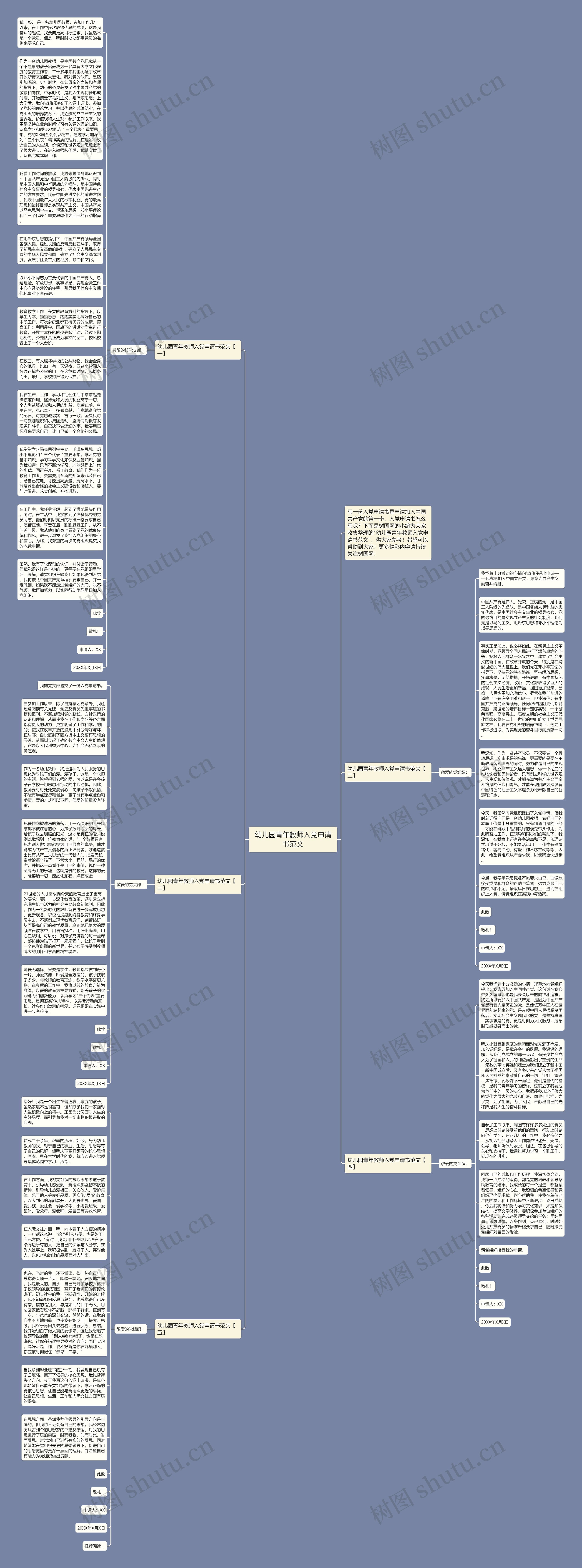 幼儿园青年教师入党申请书范文思维导图