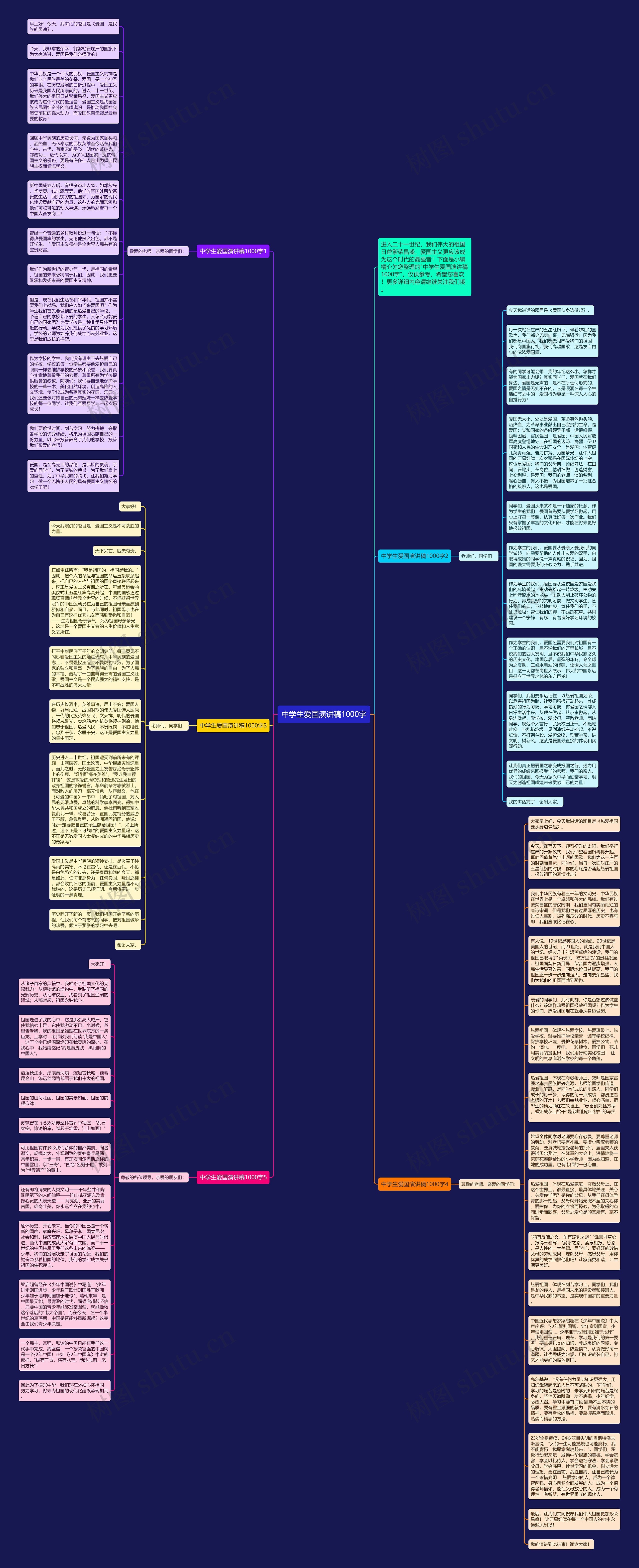 中学生爱国演讲稿1000字思维导图