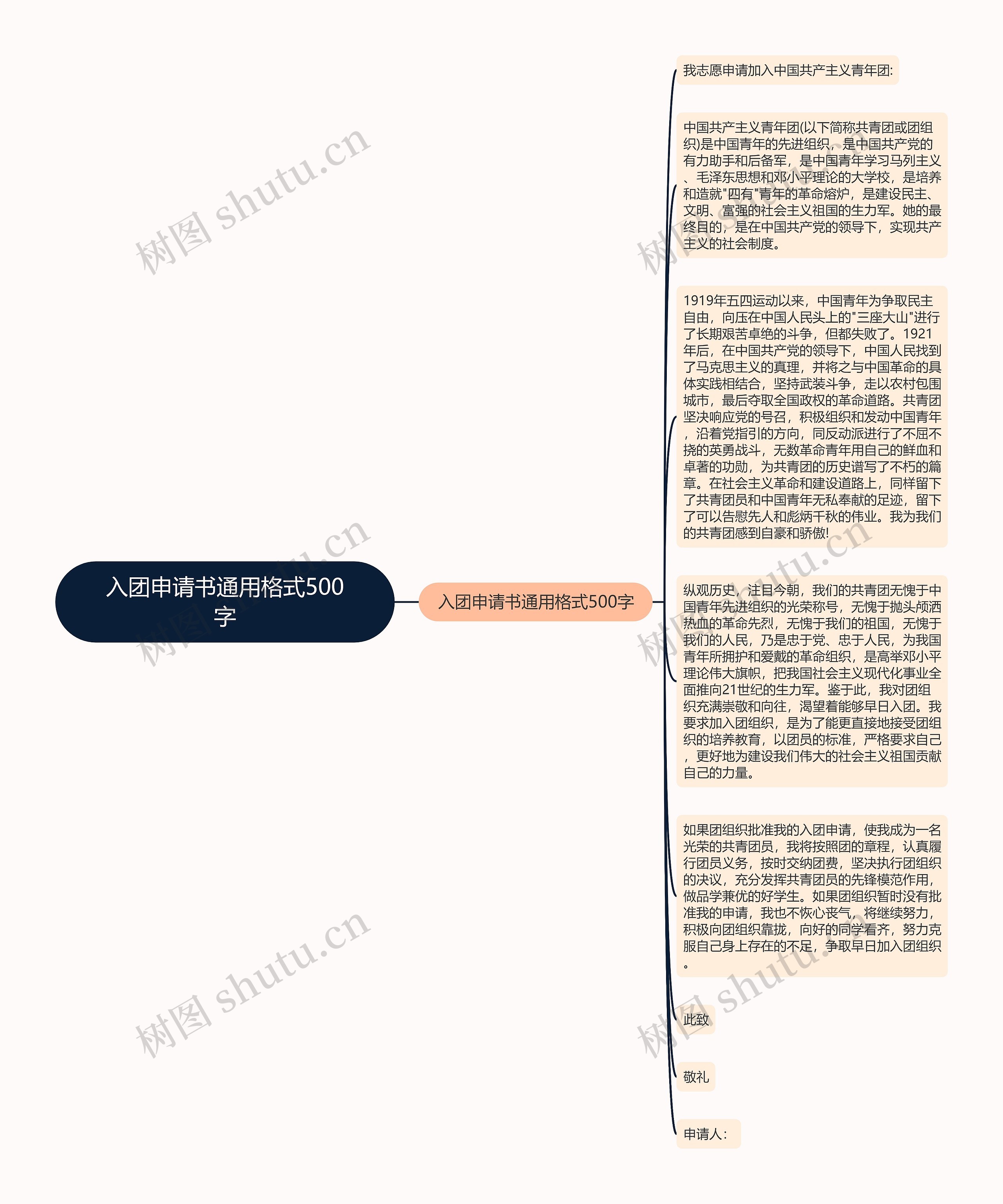 入团申请书通用格式500字